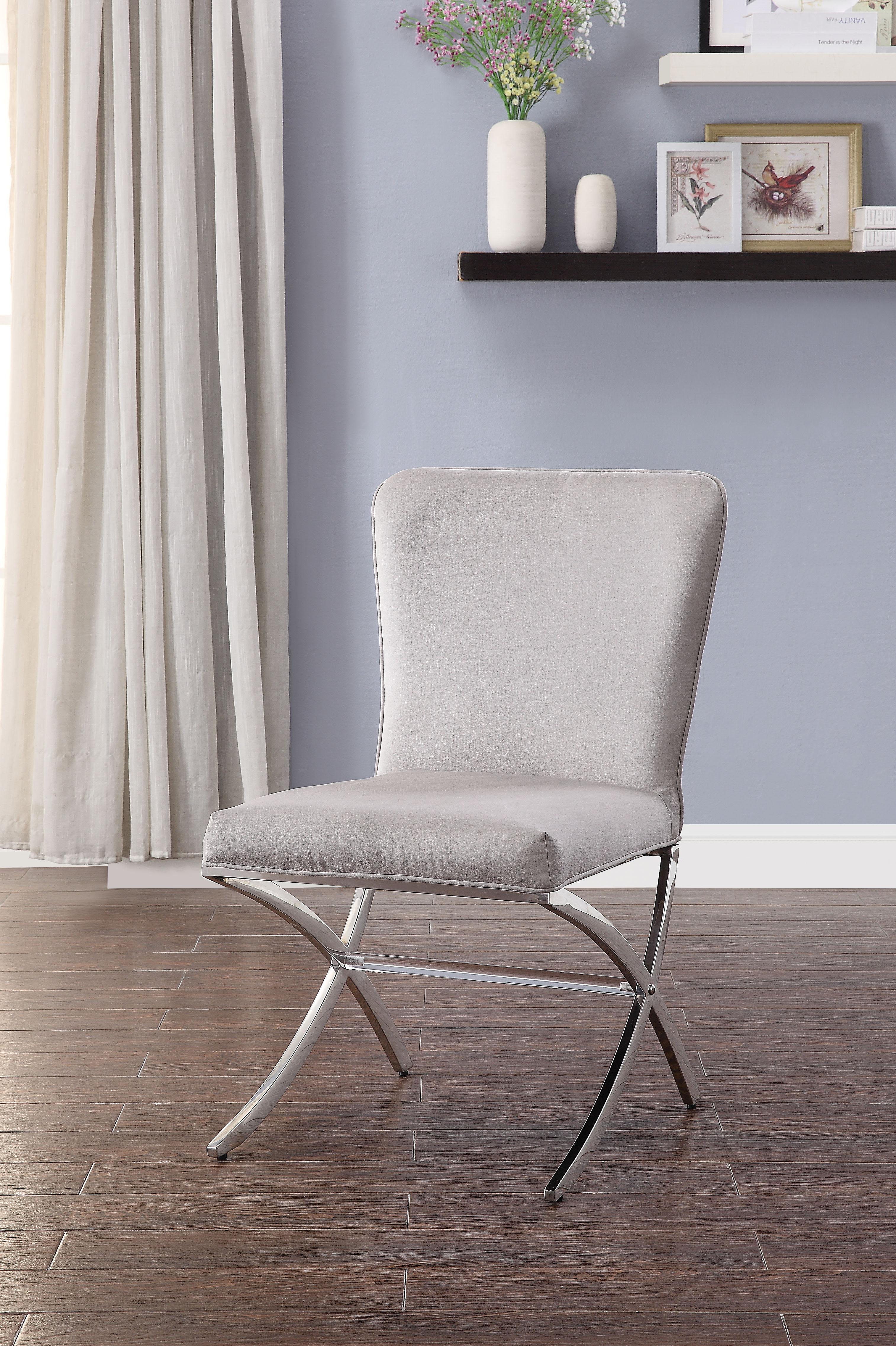 Daire Velvet & Chrome Side Chair - Luxury Home Furniture (MI)