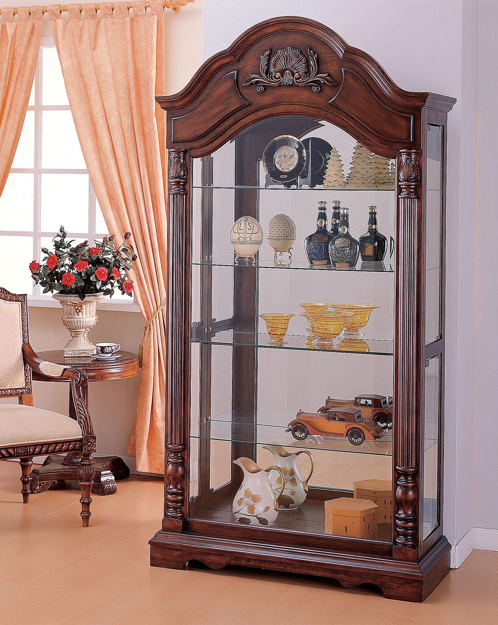 Denton Cherry Curio Cabinet - Luxury Home Furniture (MI)