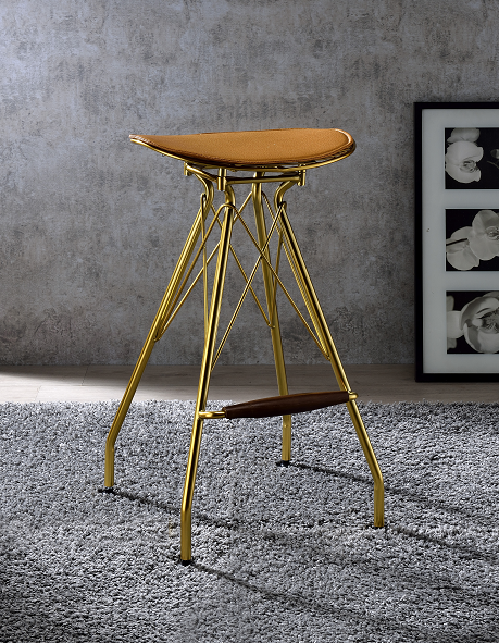 Dragea Whiskey PU & Gold Bar Stool - Luxury Home Furniture (MI)