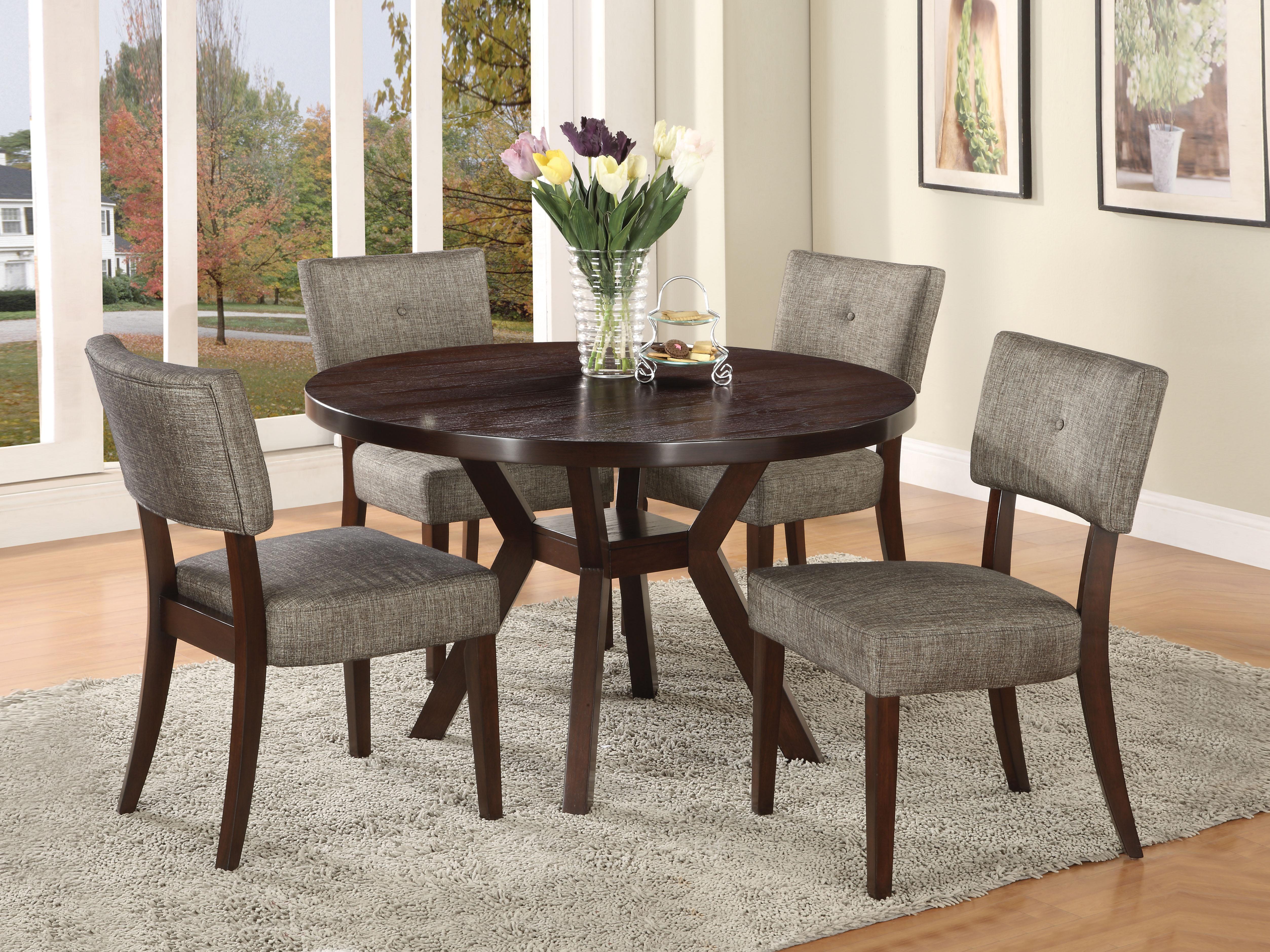 Drake Gray Fabric & Espresso Side Chair - Luxury Home Furniture (MI)