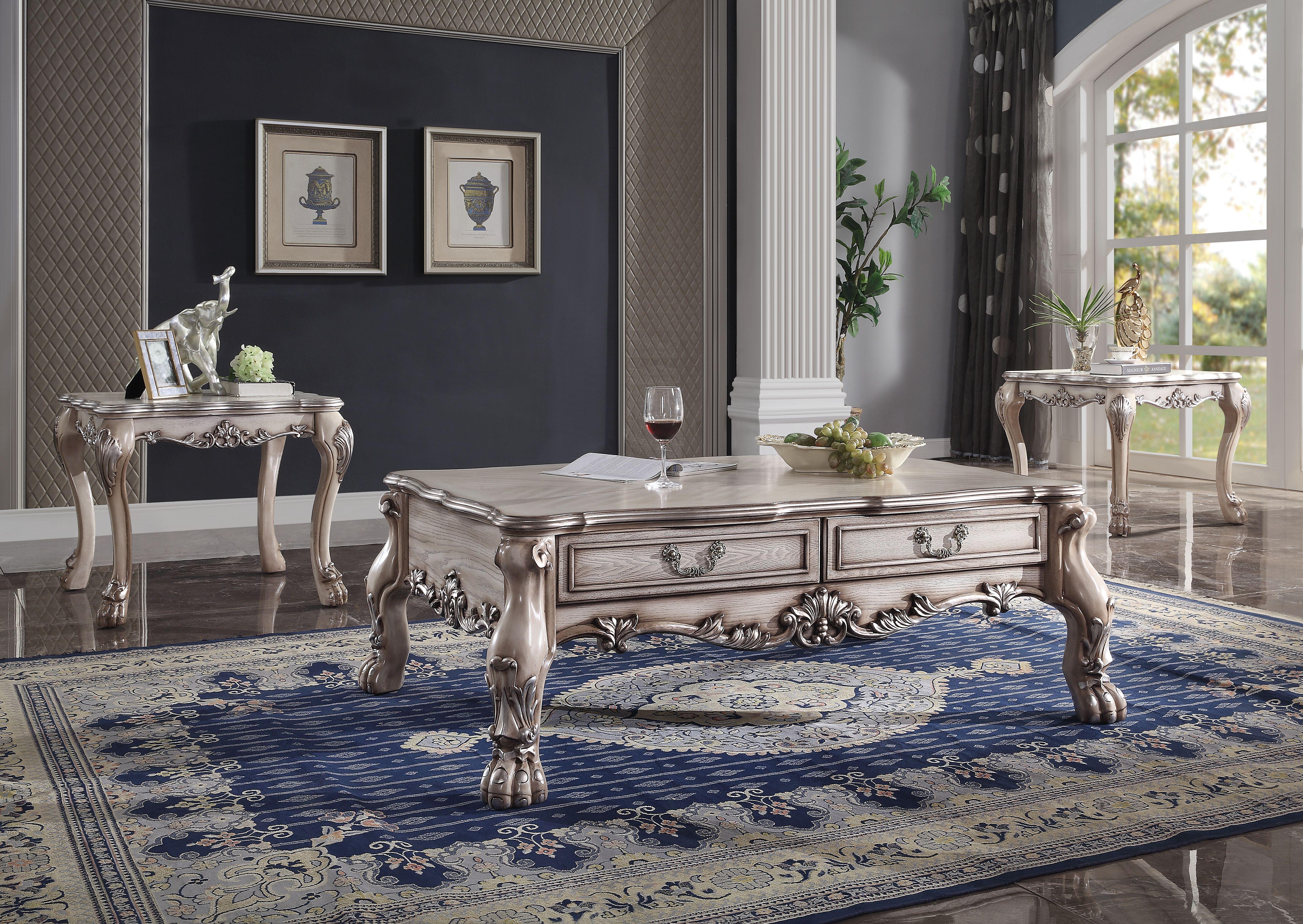 Dresden Vintage Bone White Coffee Table - Luxury Home Furniture (MI)