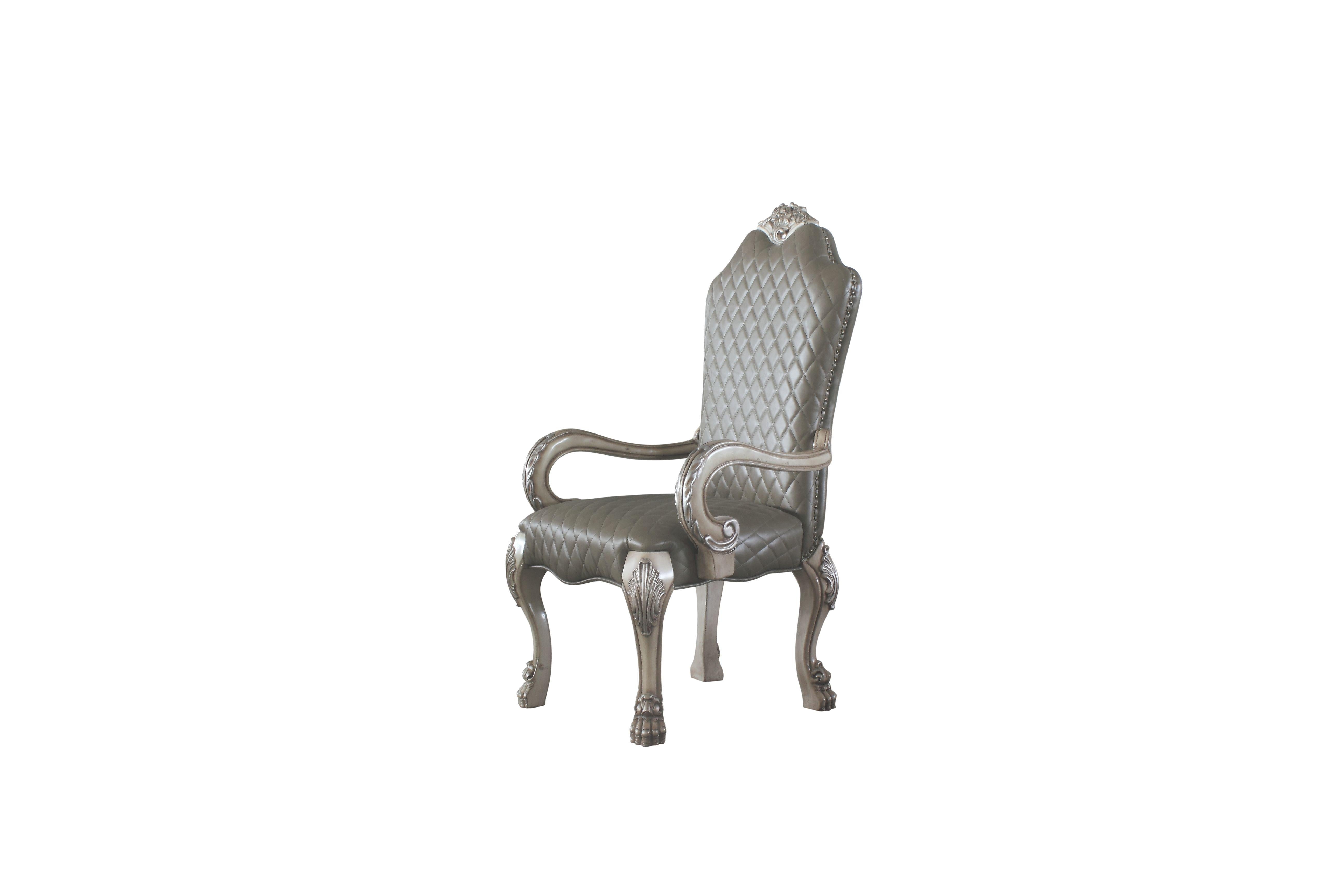 Dresden Vintage Bone White & PU Arm Chair - Luxury Home Furniture (MI)