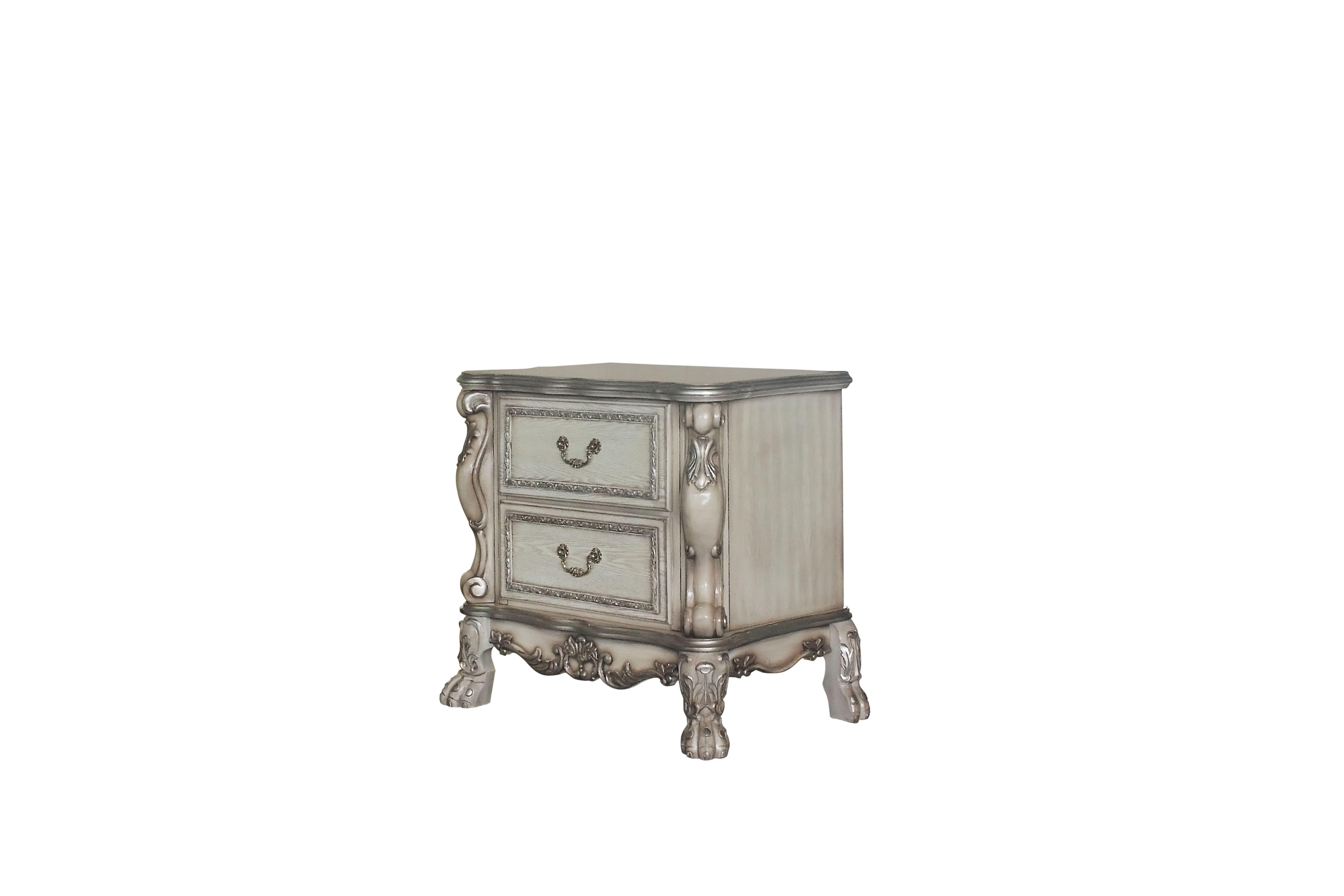 Dresden Vintage Bone White Nightstand - Luxury Home Furniture (MI)