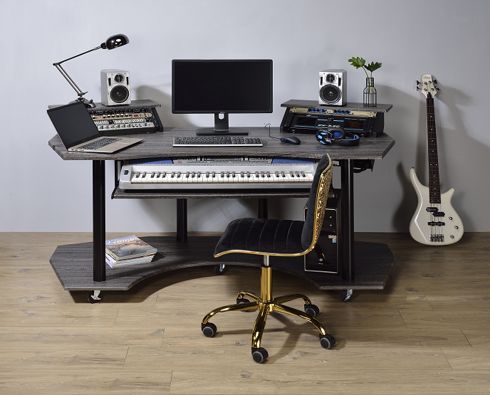 Eleazar Black Oak Computer Desk - Luxury Home Furniture (MI)