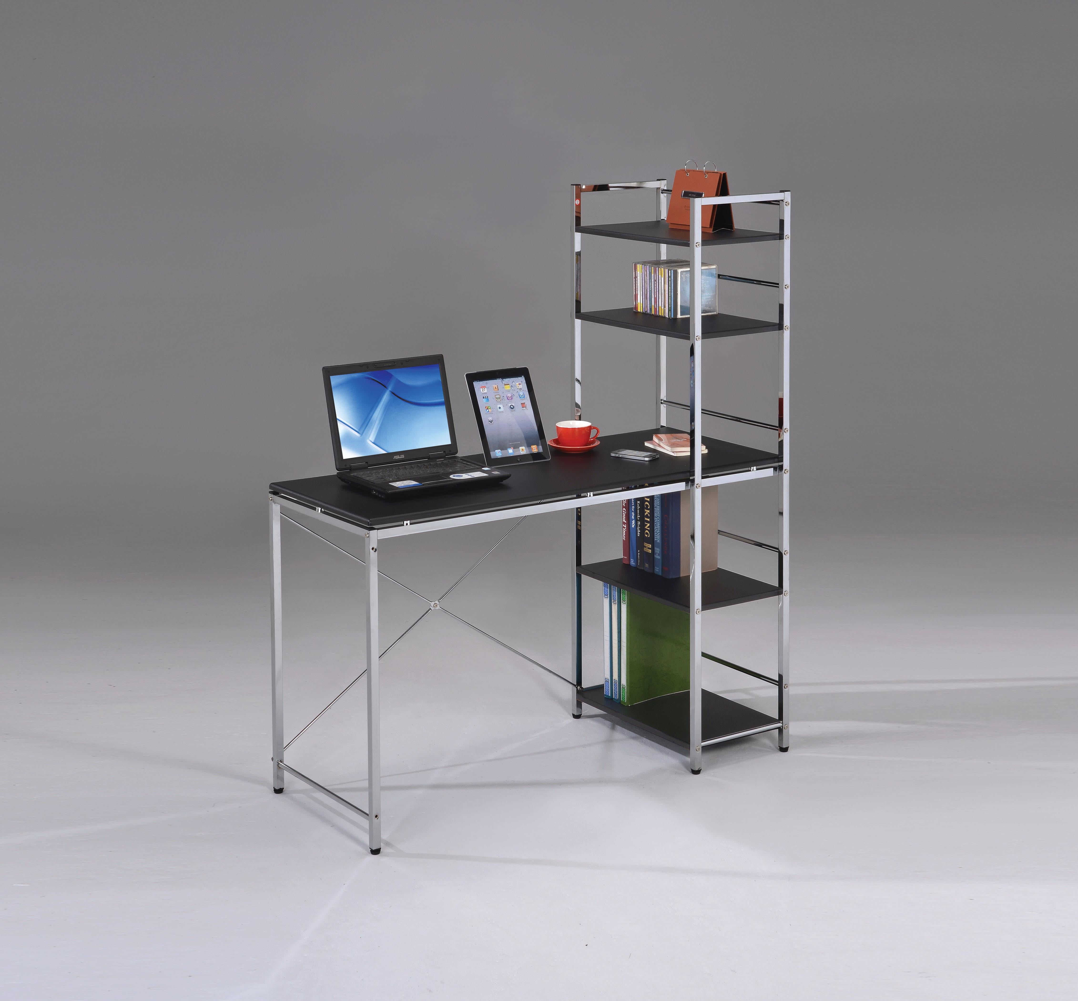 Elvis Black & Chrome Computer Desk - Luxury Home Furniture (MI)