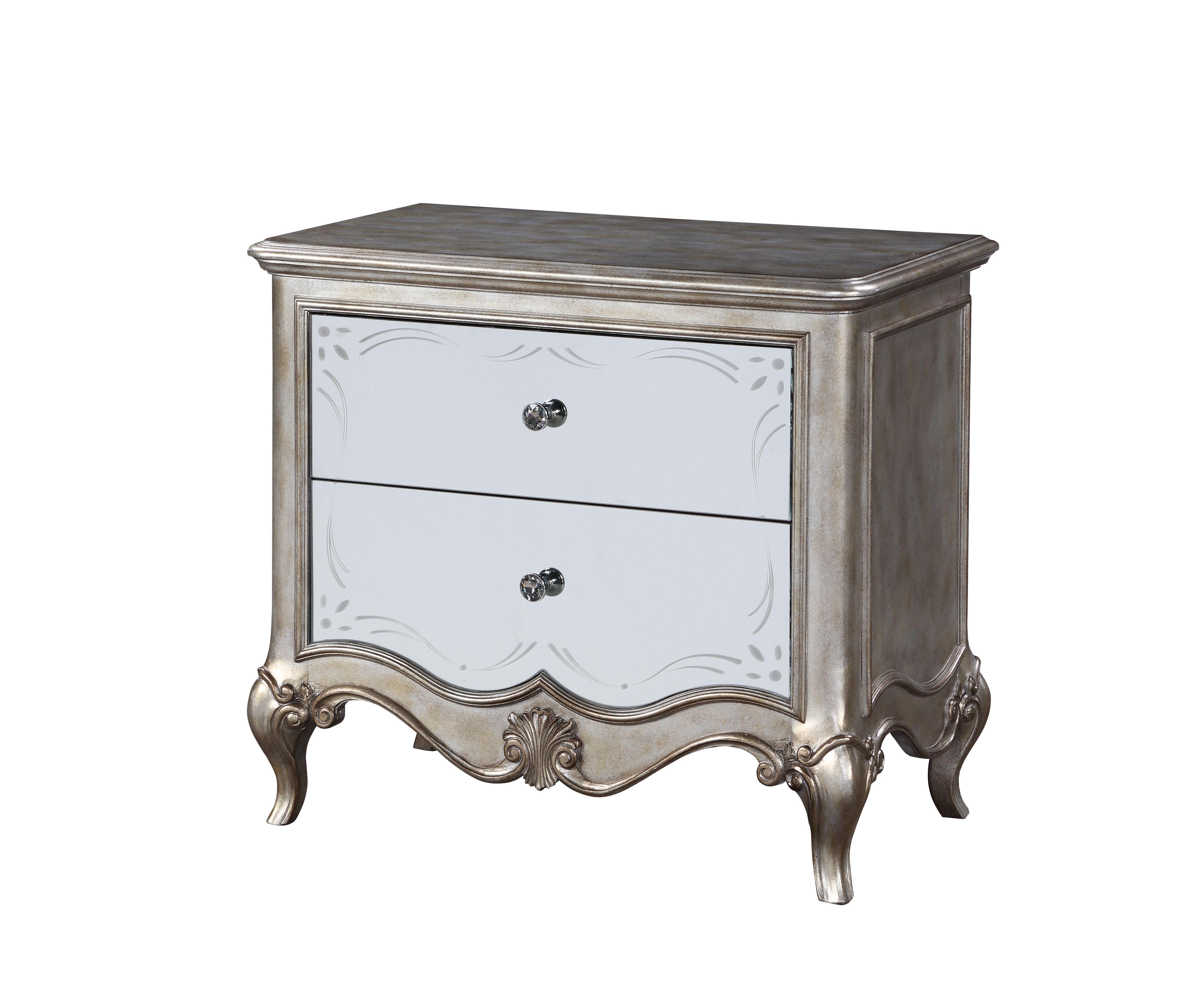 Esteban Antique Champagne Nightstand (2 Drw) - Luxury Home Furniture (MI)