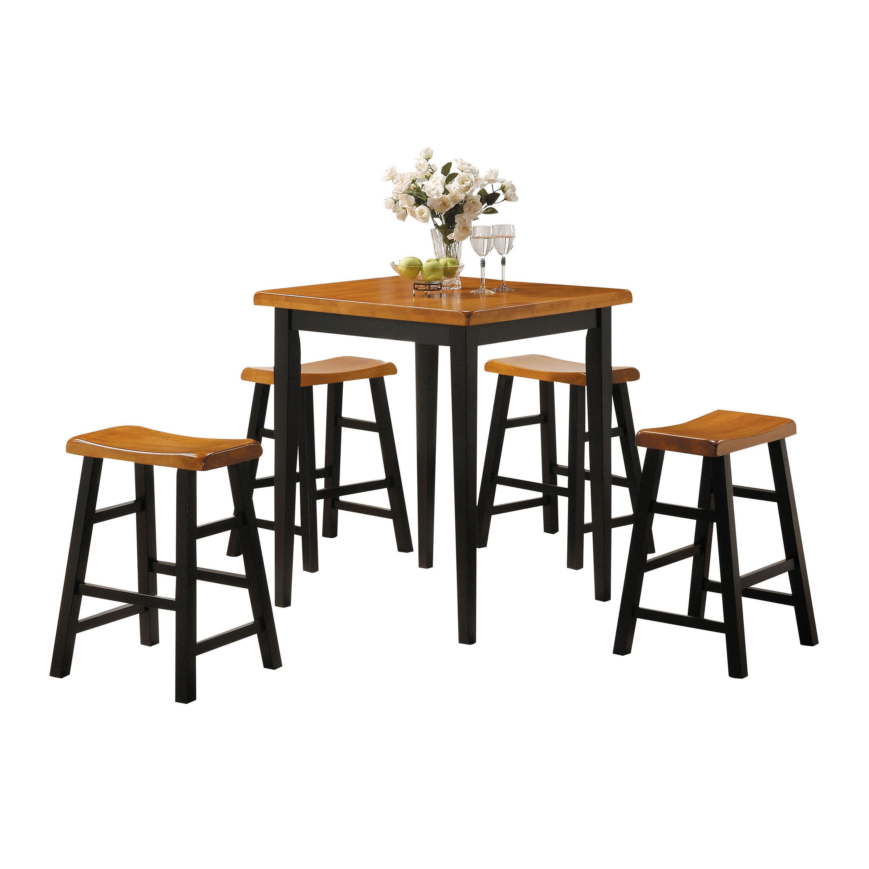 Gaucho Oak & Black Counter Height Set (5Pc Pk) - Luxury Home Furniture (MI)