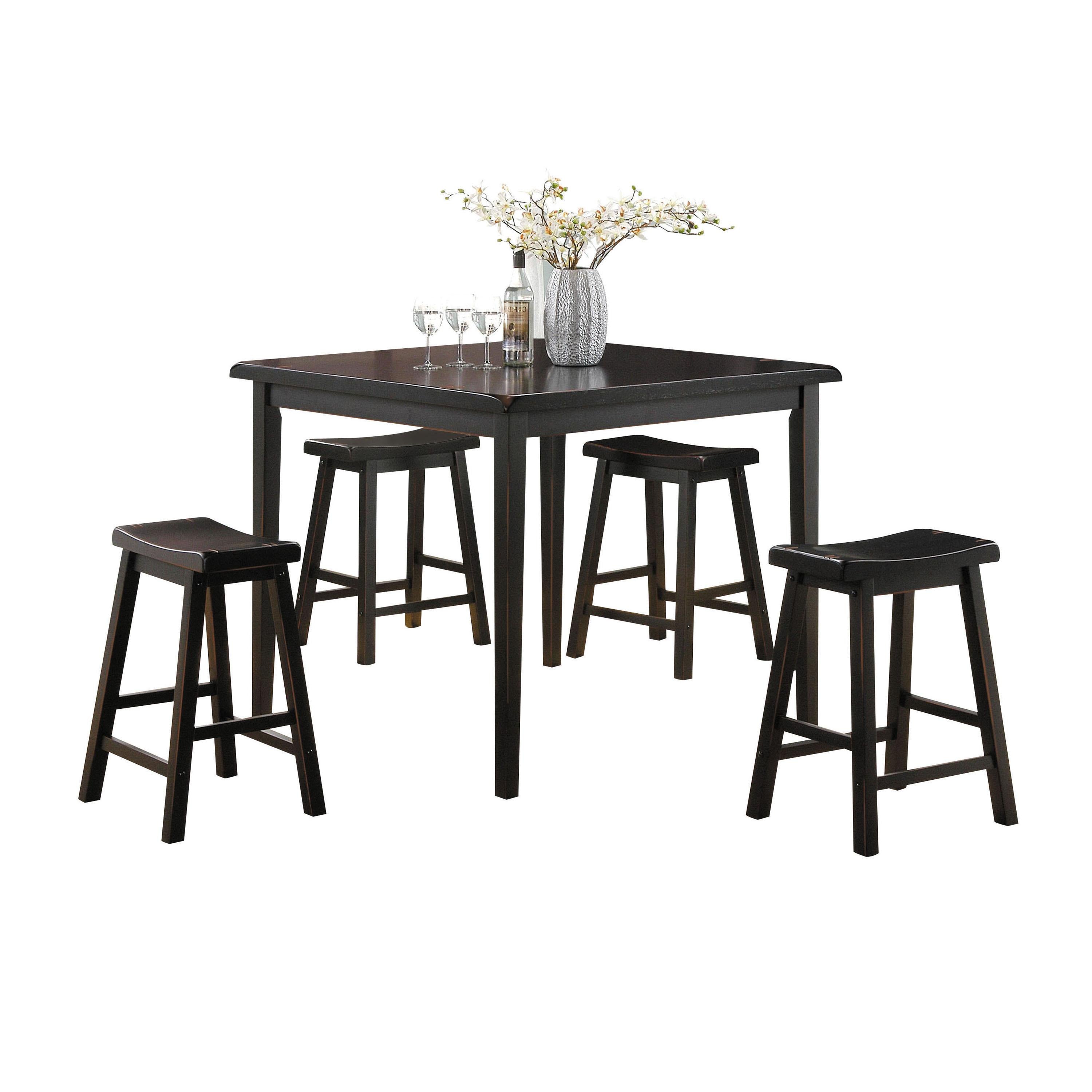 Gaucho Black Counter Height Set (5Pc Pk) - Luxury Home Furniture (MI)