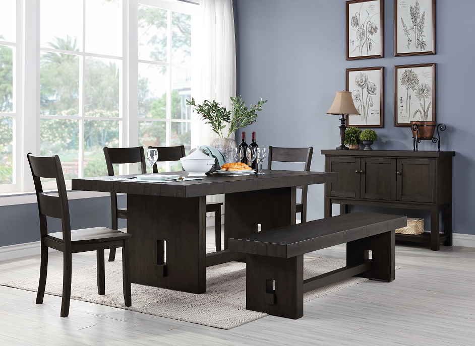 Haddie Distressed Walnut Dining Table - Luxury Home Furniture (MI)