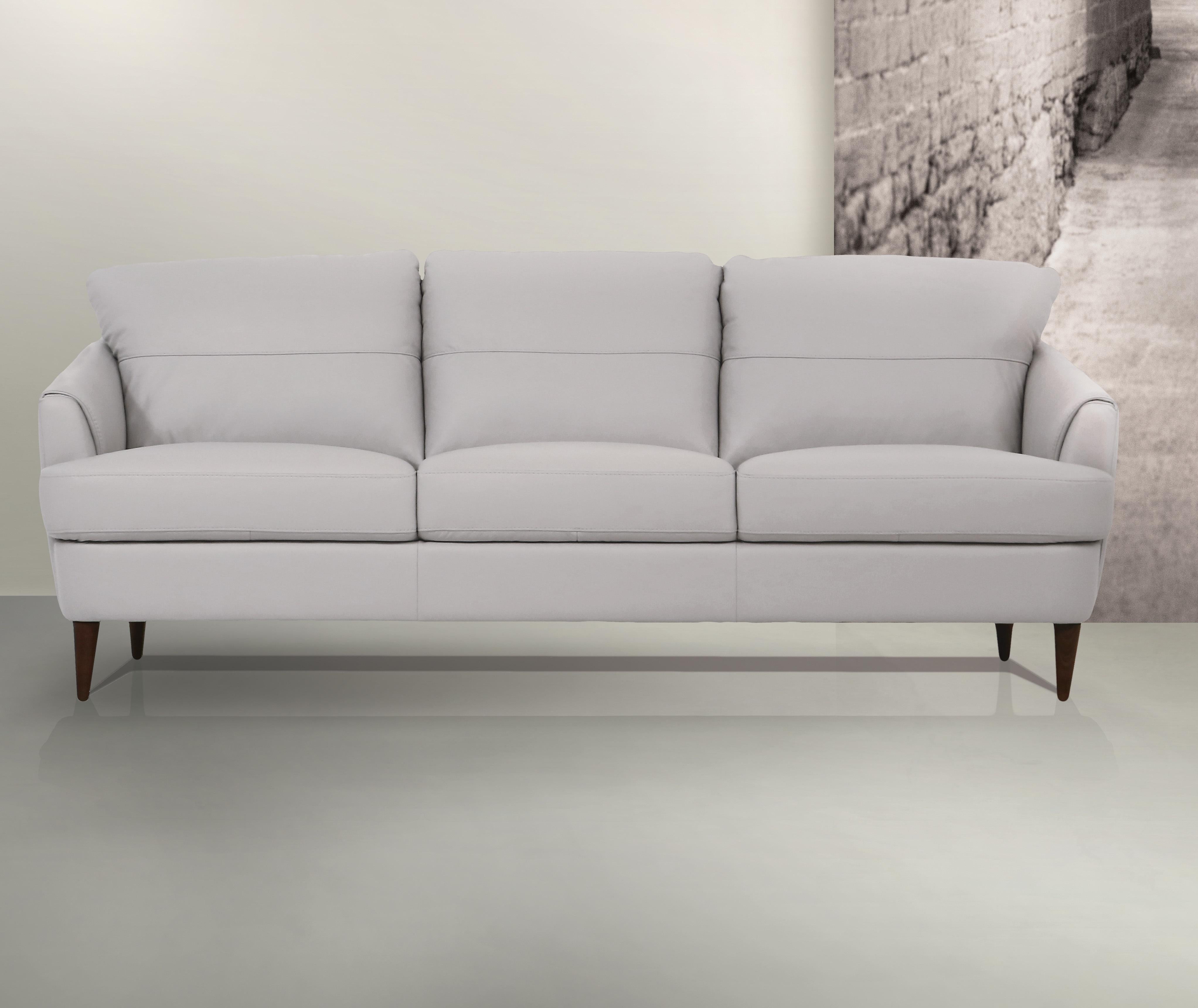 Helena Pearl Gray Leather Sofa - Luxury Home Furniture (MI)