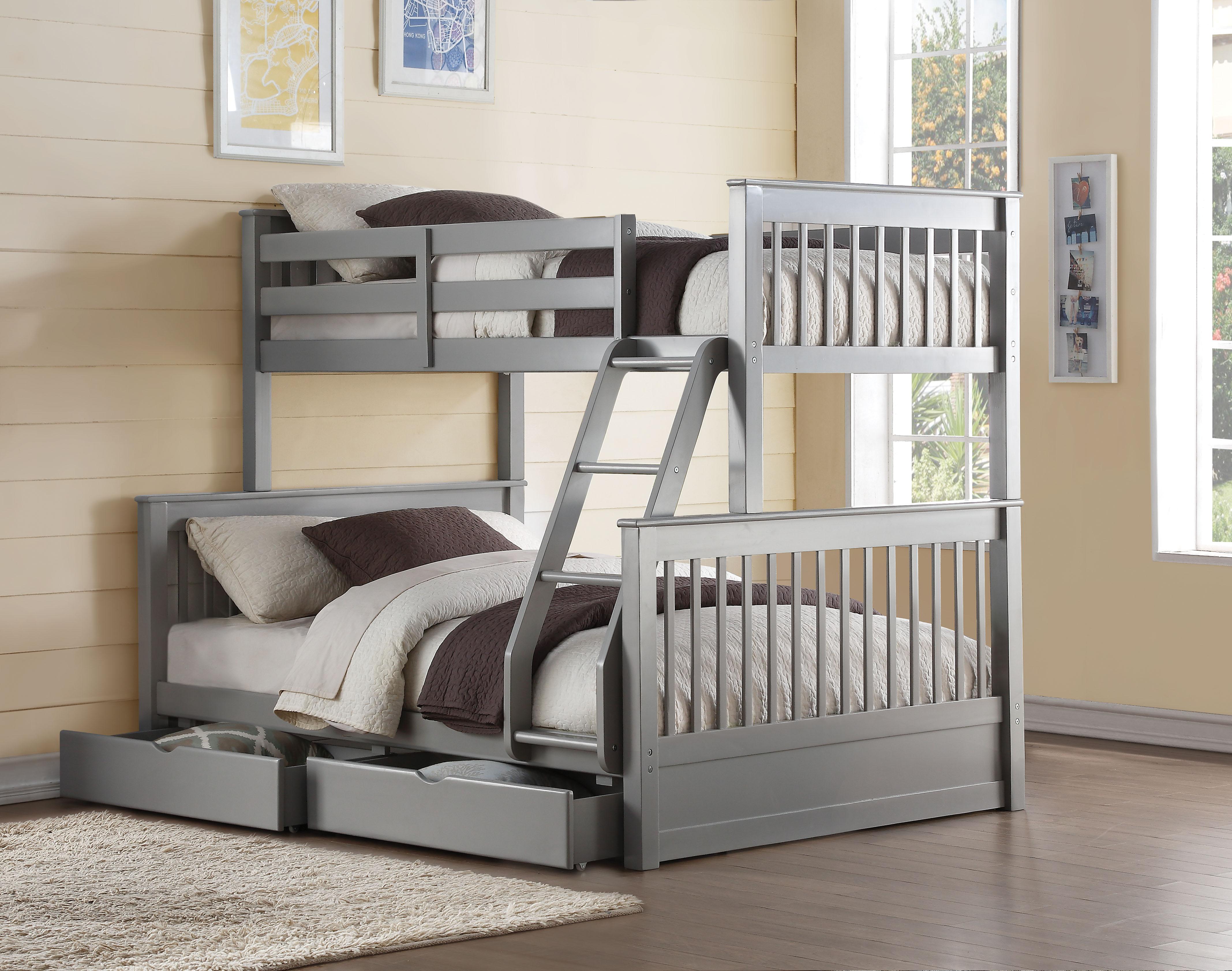 Haley II Gray Bunk Bed (Twin/Full) - Luxury Home Furniture (MI)