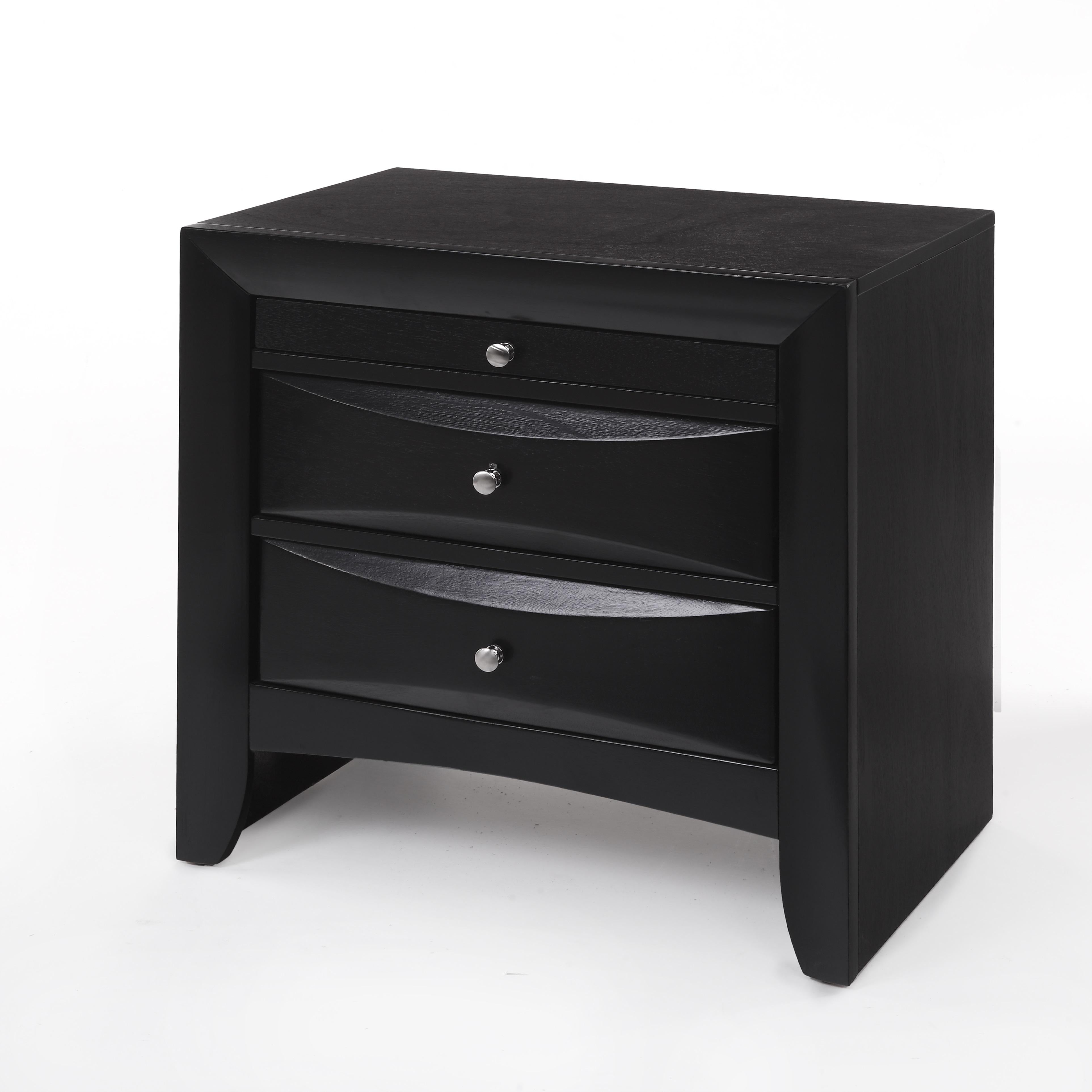 Ireland Black Nightstand - Luxury Home Furniture (MI)