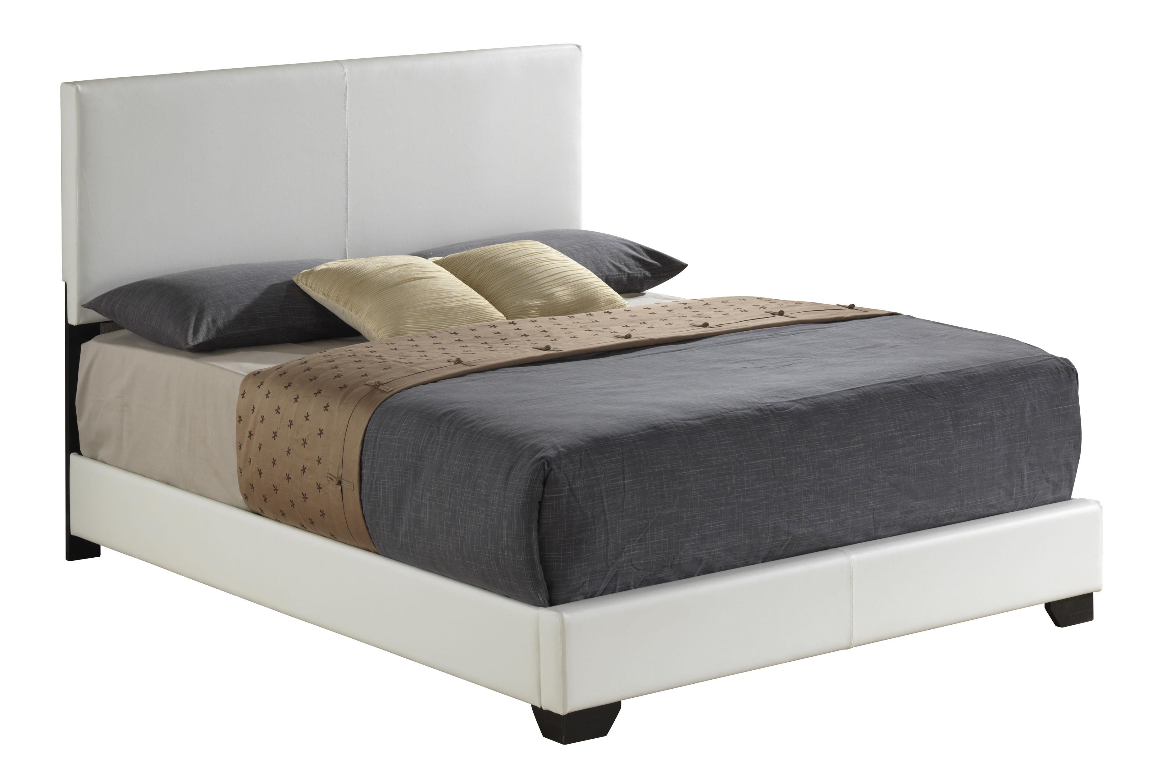 Ireland III White PU Queen Bed - Luxury Home Furniture (MI)