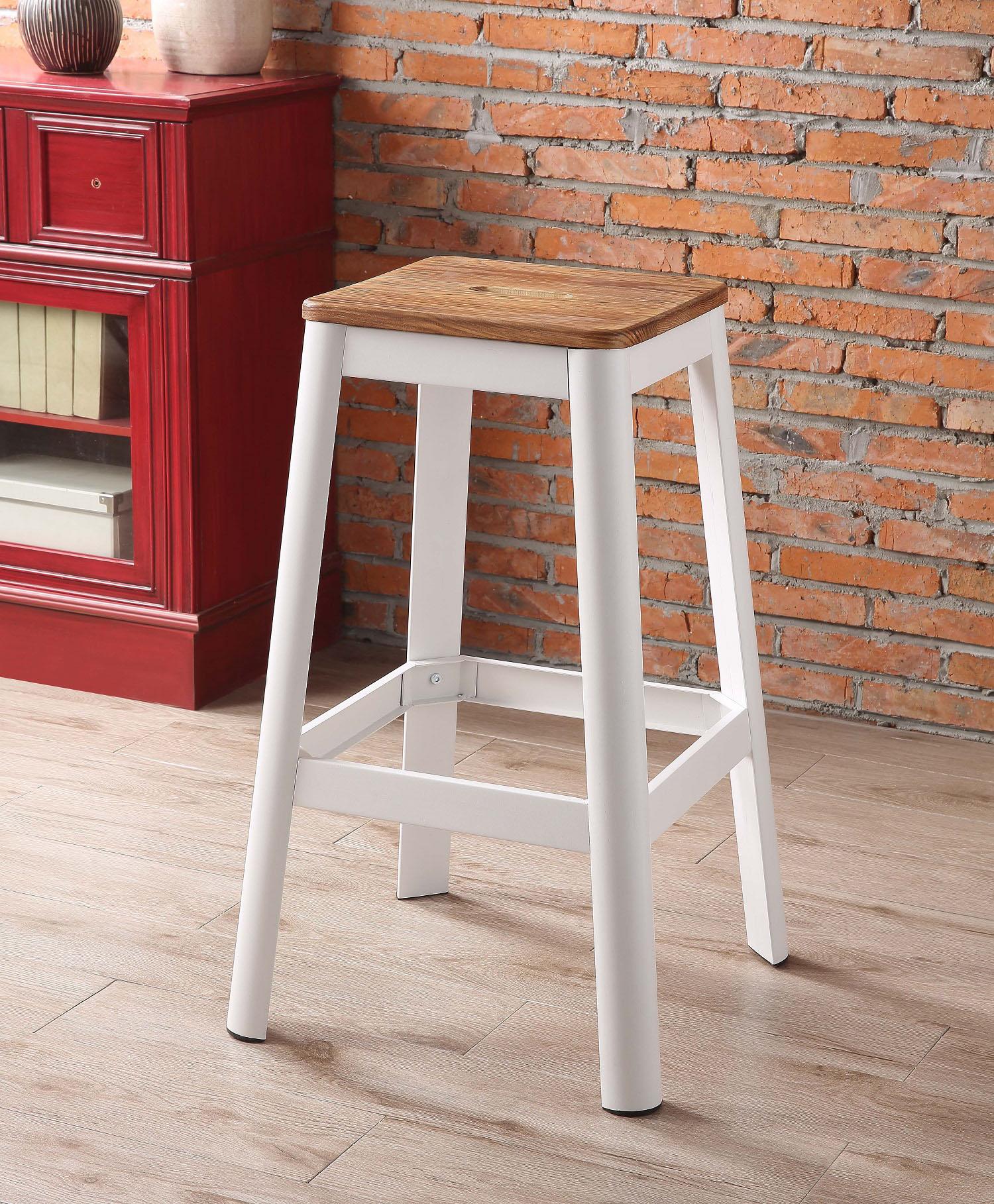 Jacotte Natural & White Bar Stool (1Pc) - Luxury Home Furniture (MI)