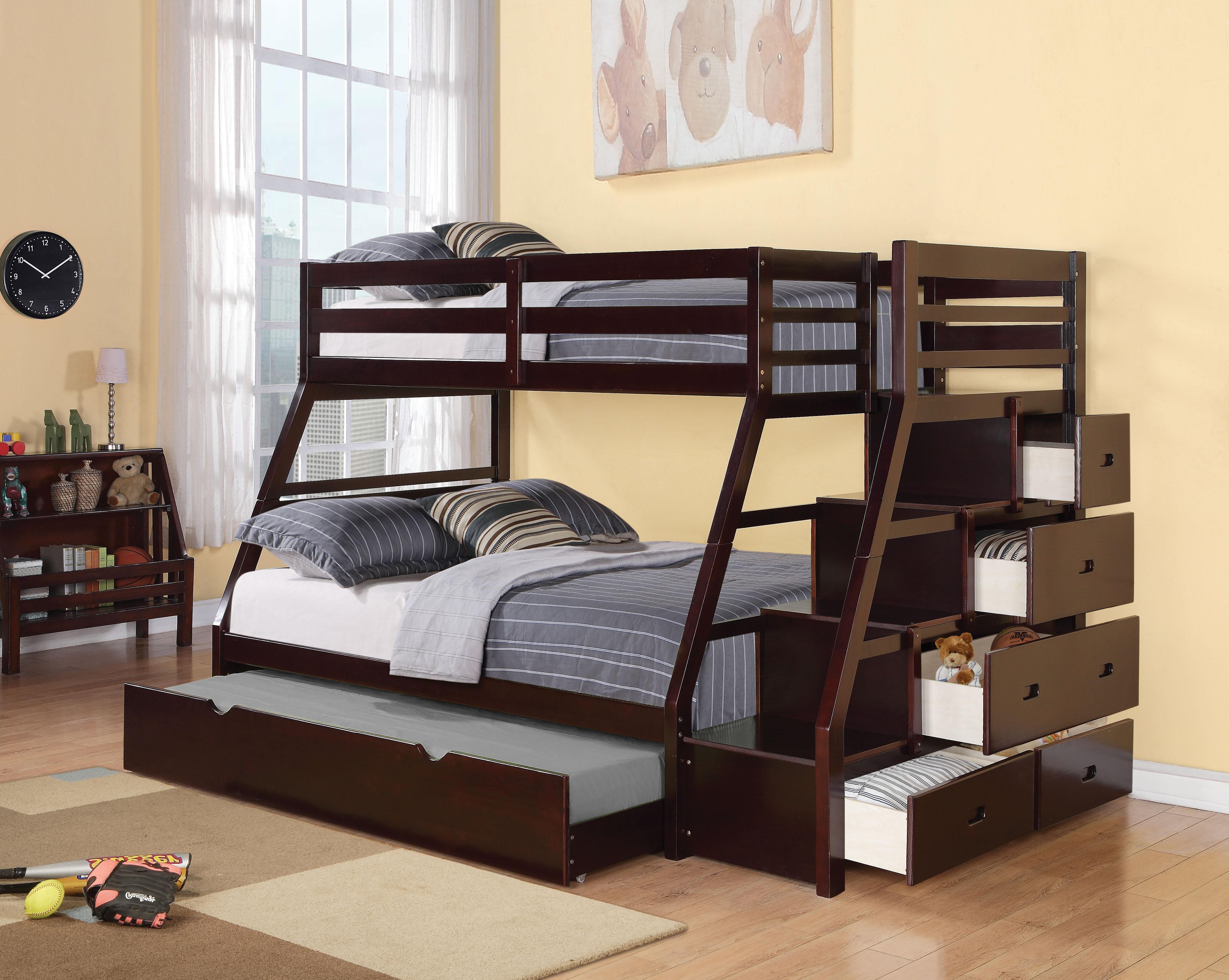 Jason Espresso Bunk Bed (Twin/Full) - Luxury Home Furniture (MI)