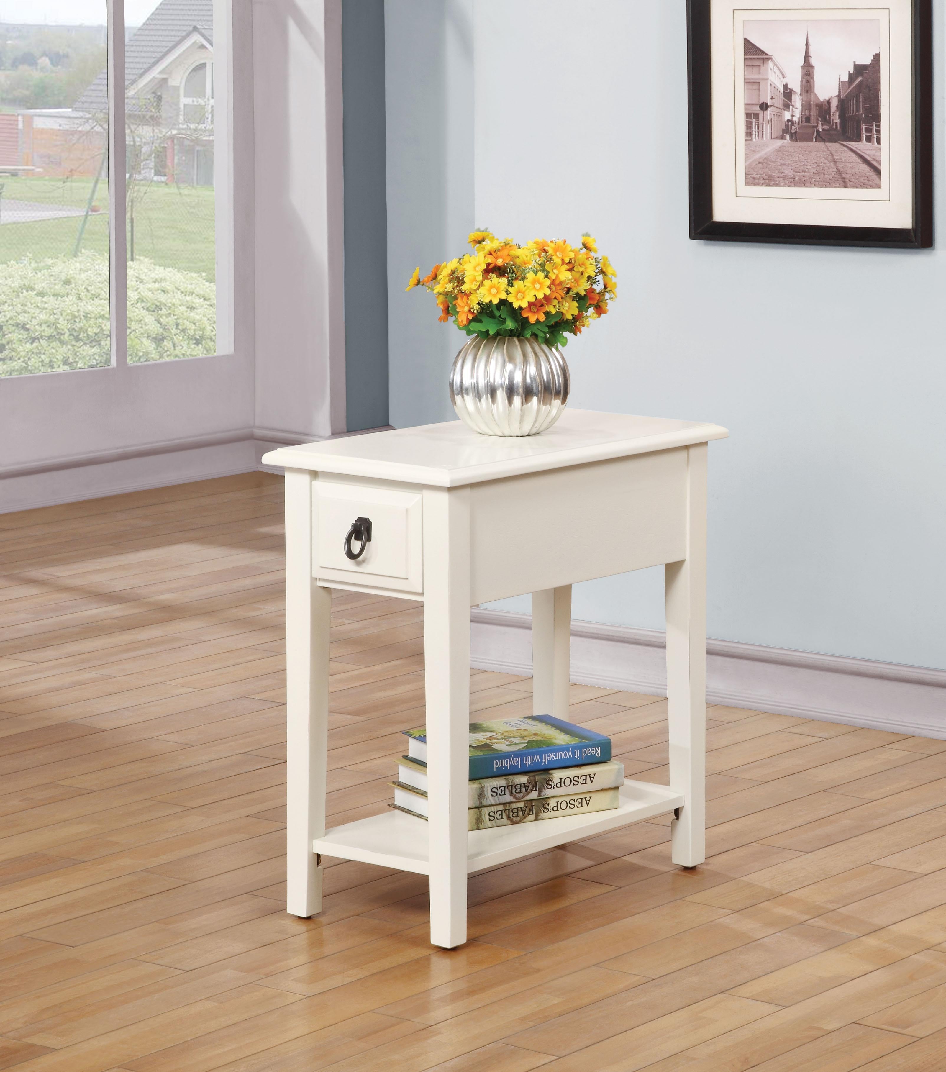 Jeana White Side Table - Luxury Home Furniture (MI)