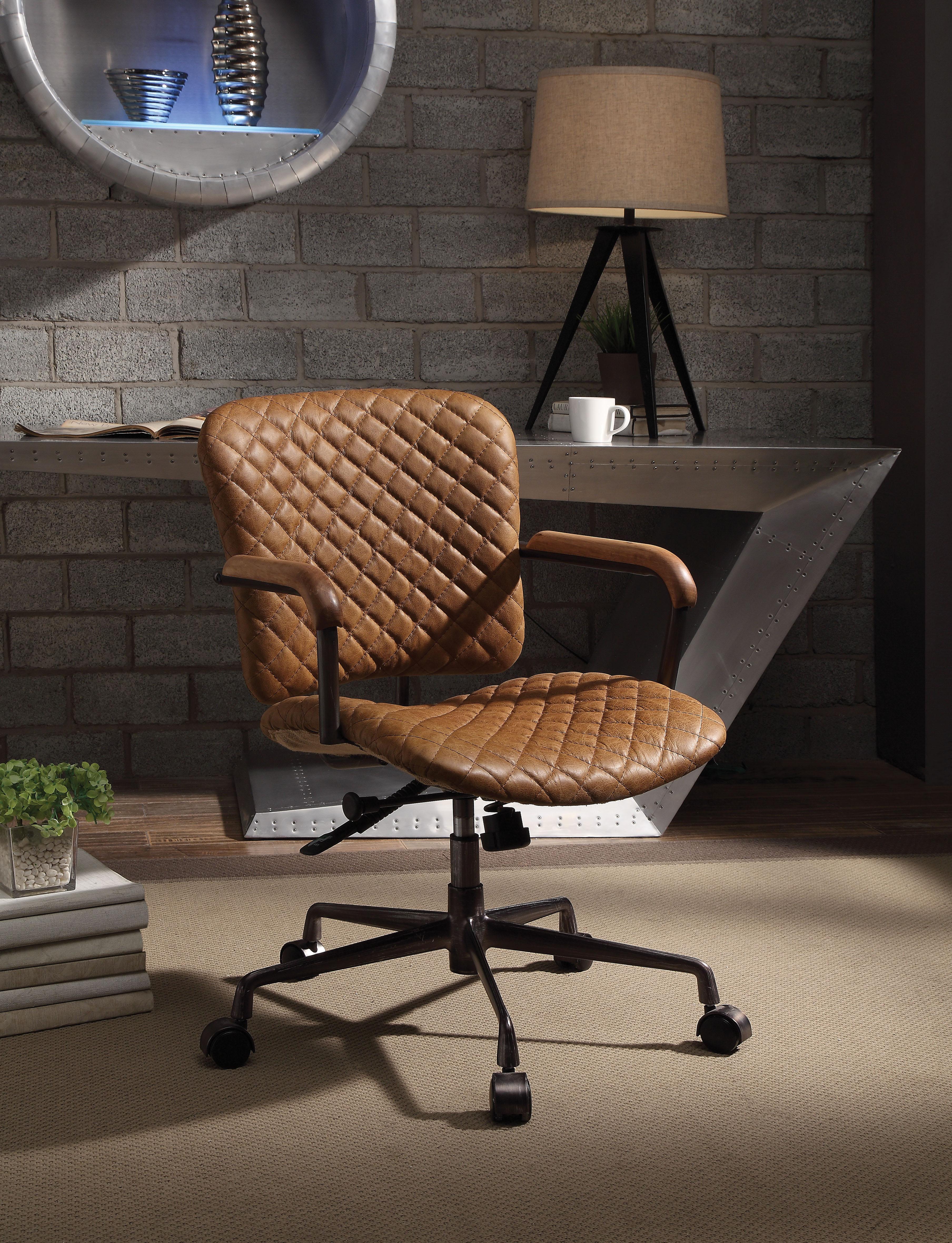 Josi Coffee Top Grain Leather Office Chair - Luxury Home Furniture (MI)
