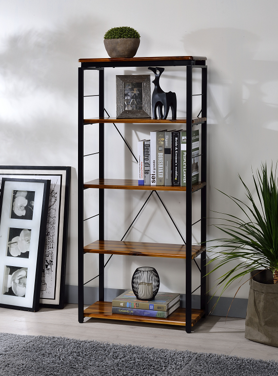 Jurgen Oak & Black Bookshelf - Luxury Home Furniture (MI)