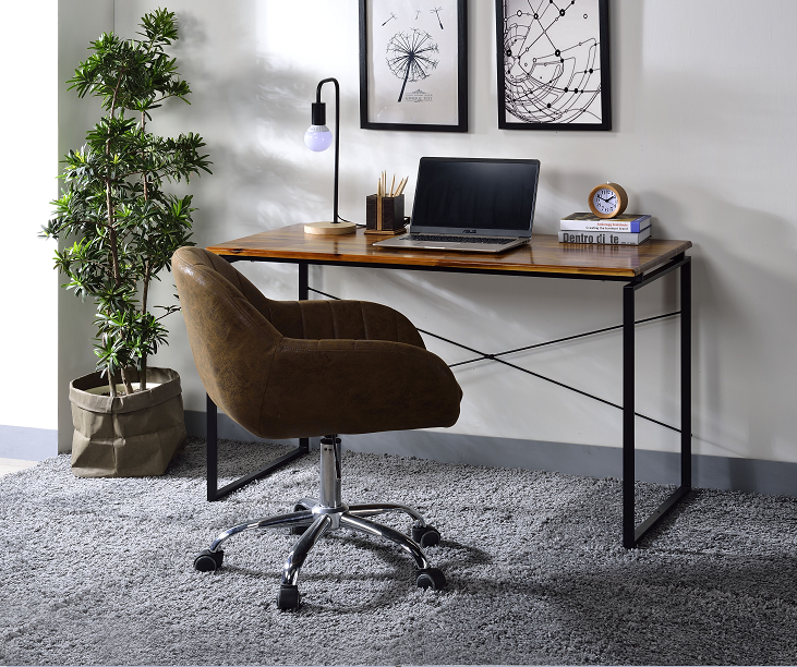 Jurgen Oak & Black Desk - Luxury Home Furniture (MI)