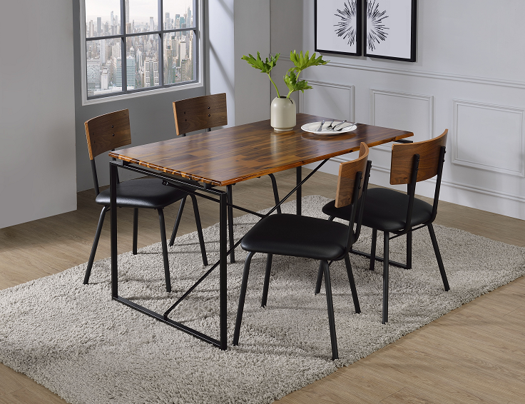 Jurgen Oak & Black Dining Table - Luxury Home Furniture (MI)