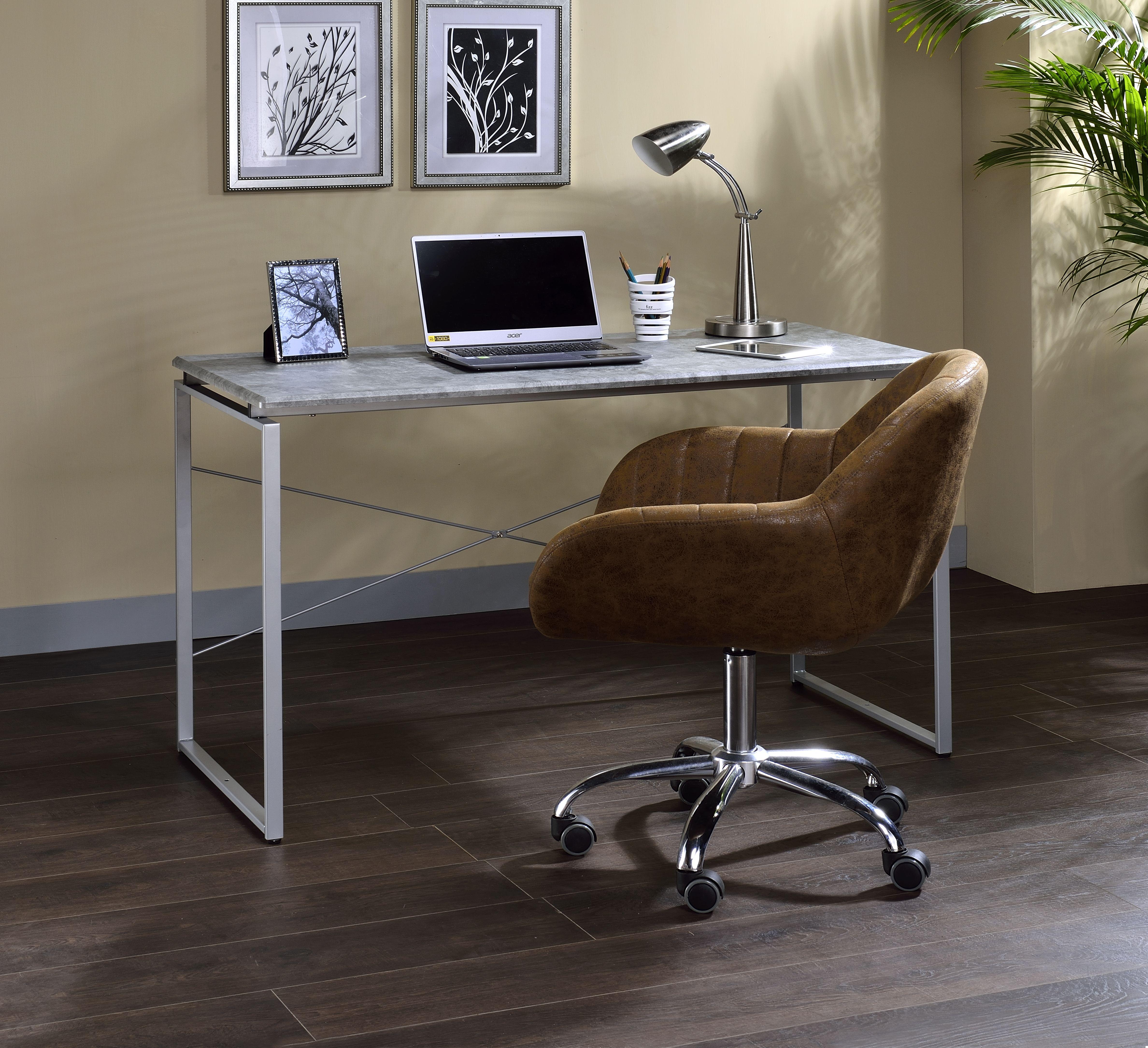 Jurgen Faux Concrete & Silver Desk - Luxury Home Furniture (MI)