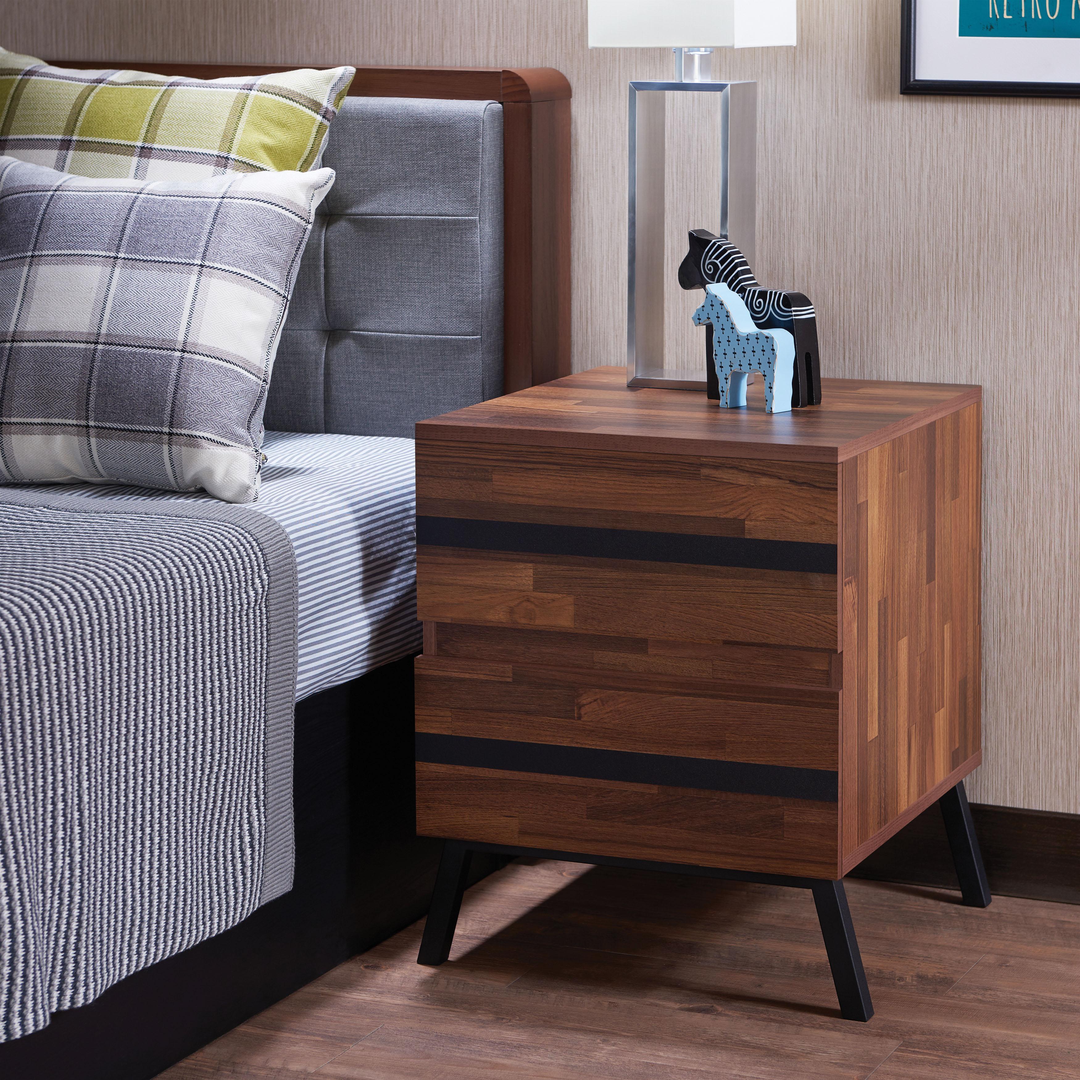 Karine Walnut & Black End Table - Luxury Home Furniture (MI)