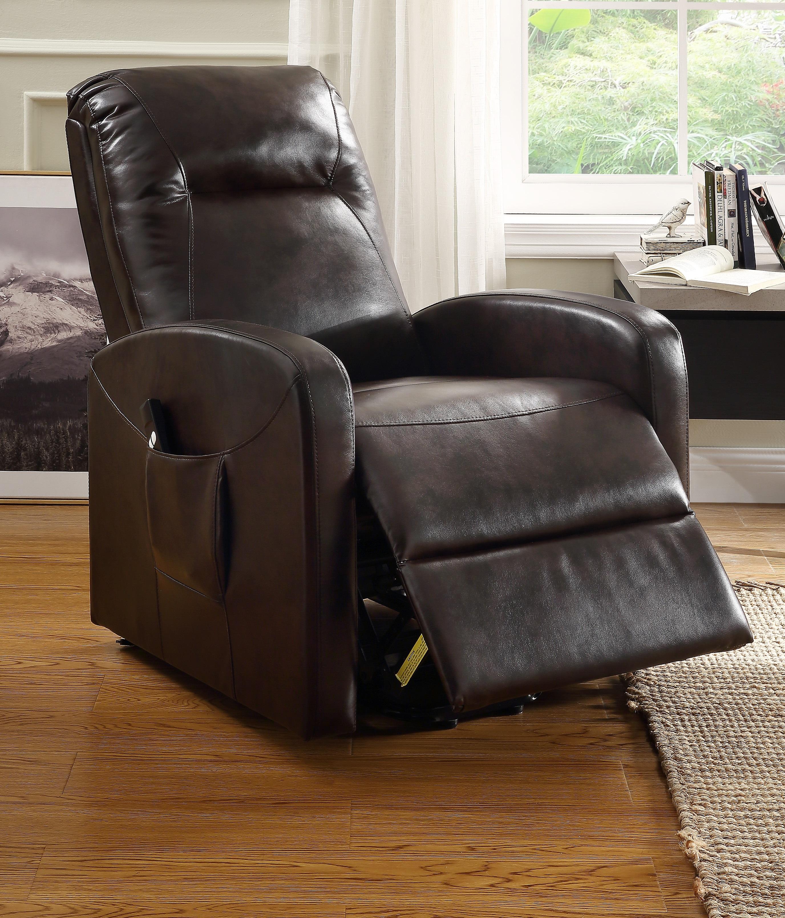 Kasia Espresso PU Recliner w/Power Lift - Luxury Home Furniture (MI)