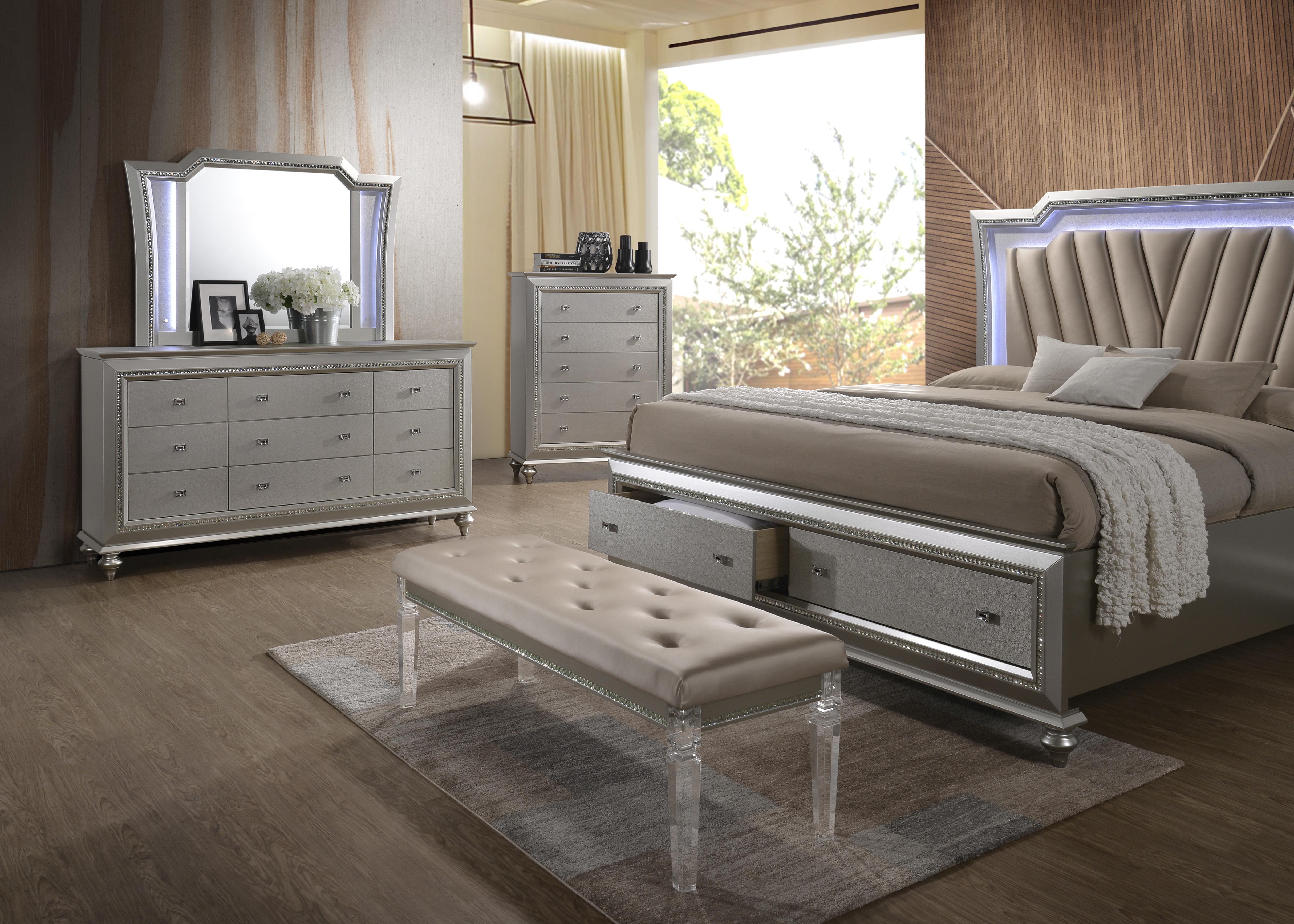 Kaitlyn PU & Clear Acrylic Bench - Luxury Home Furniture (MI)
