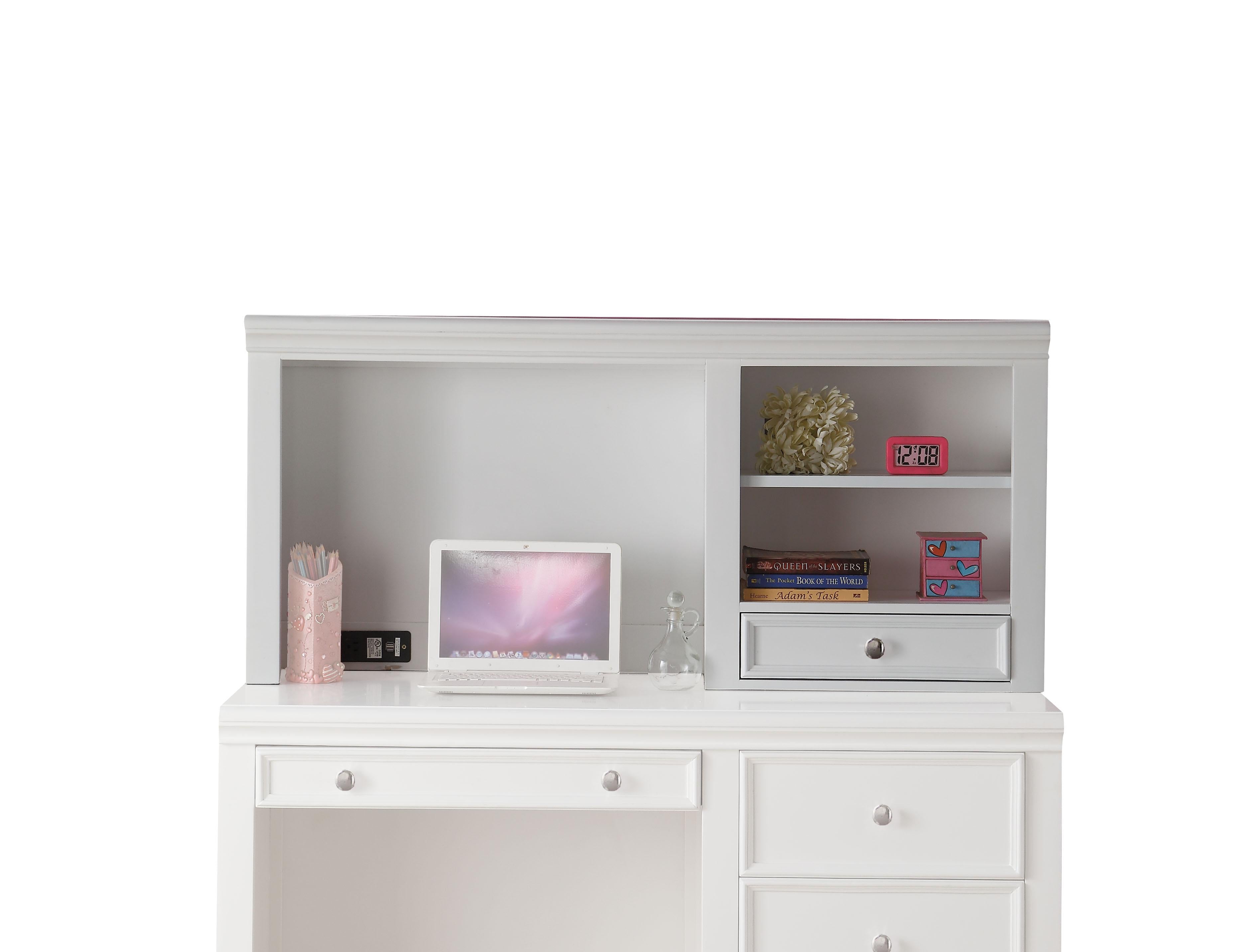 Lacey White Computer Hutch - Luxury Home Furniture (MI)