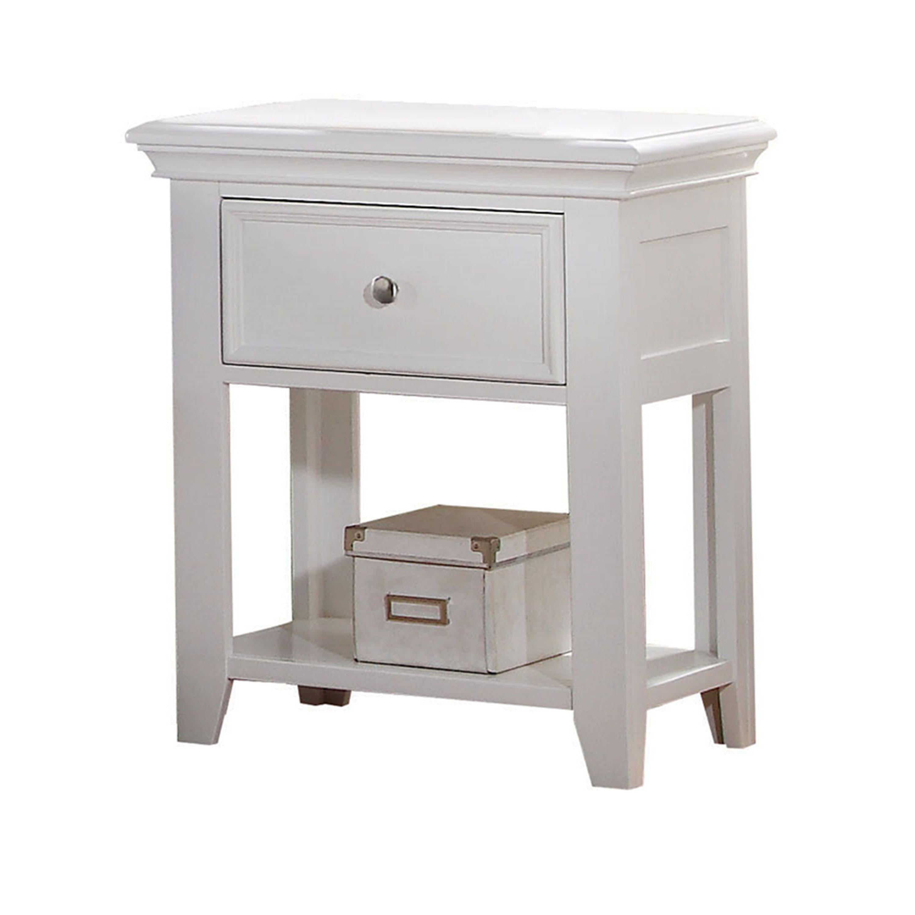 Lacey White Nightstand (1 DRAWER) - Luxury Home Furniture (MI)