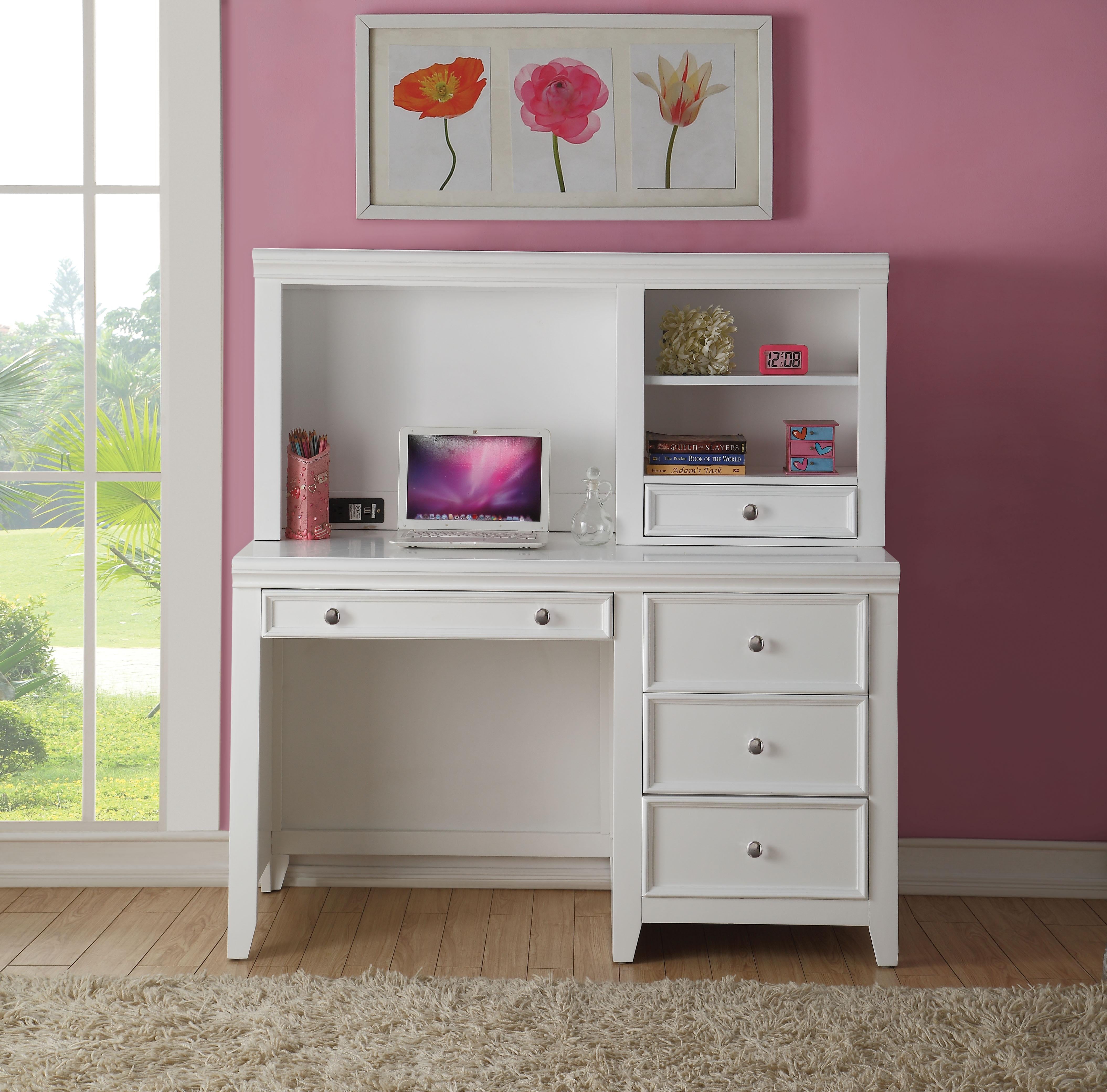 Lacey White Computer Desk - Luxury Home Furniture (MI)