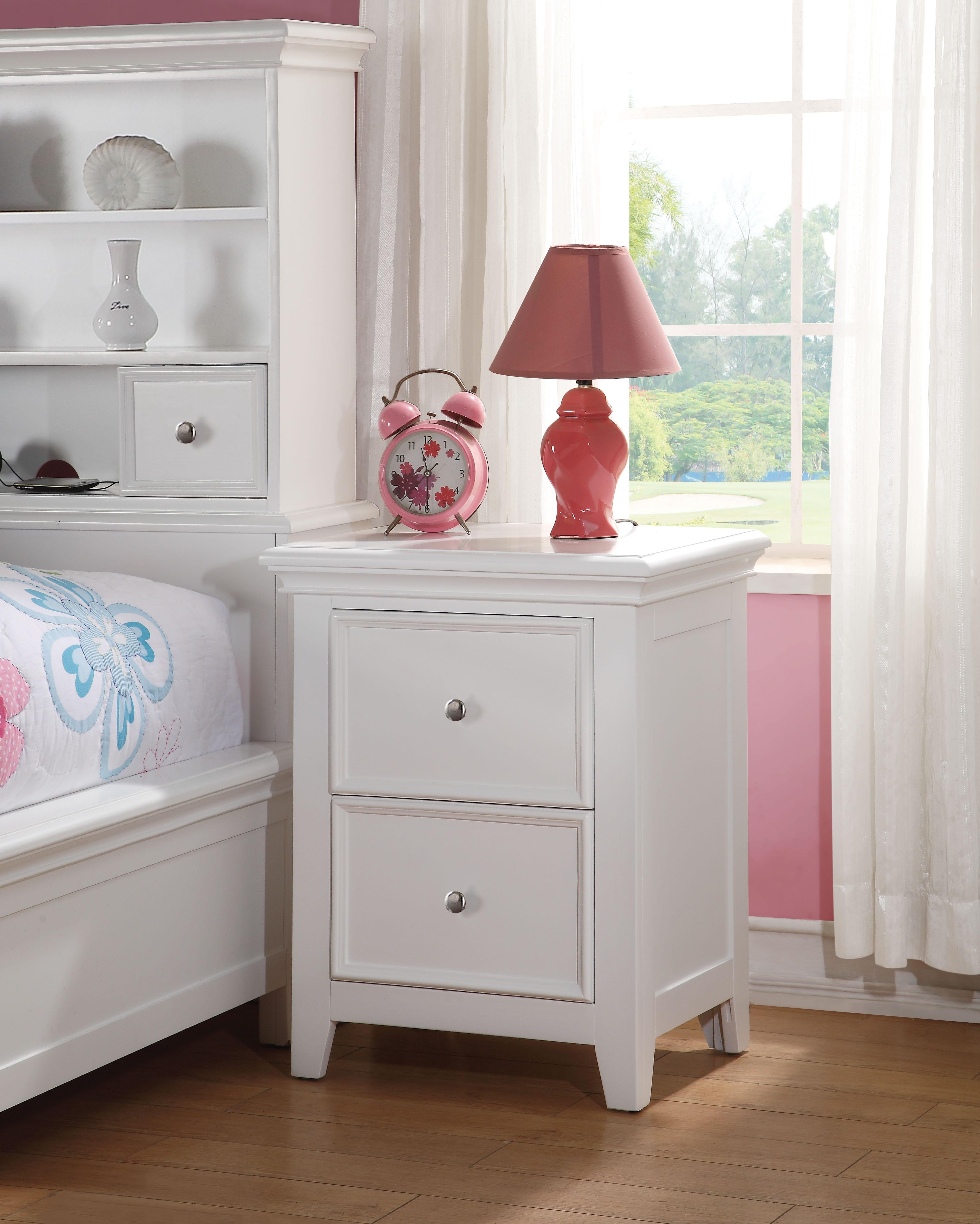 Lacey White Nightstand (2 DRAWERS) - Luxury Home Furniture (MI)