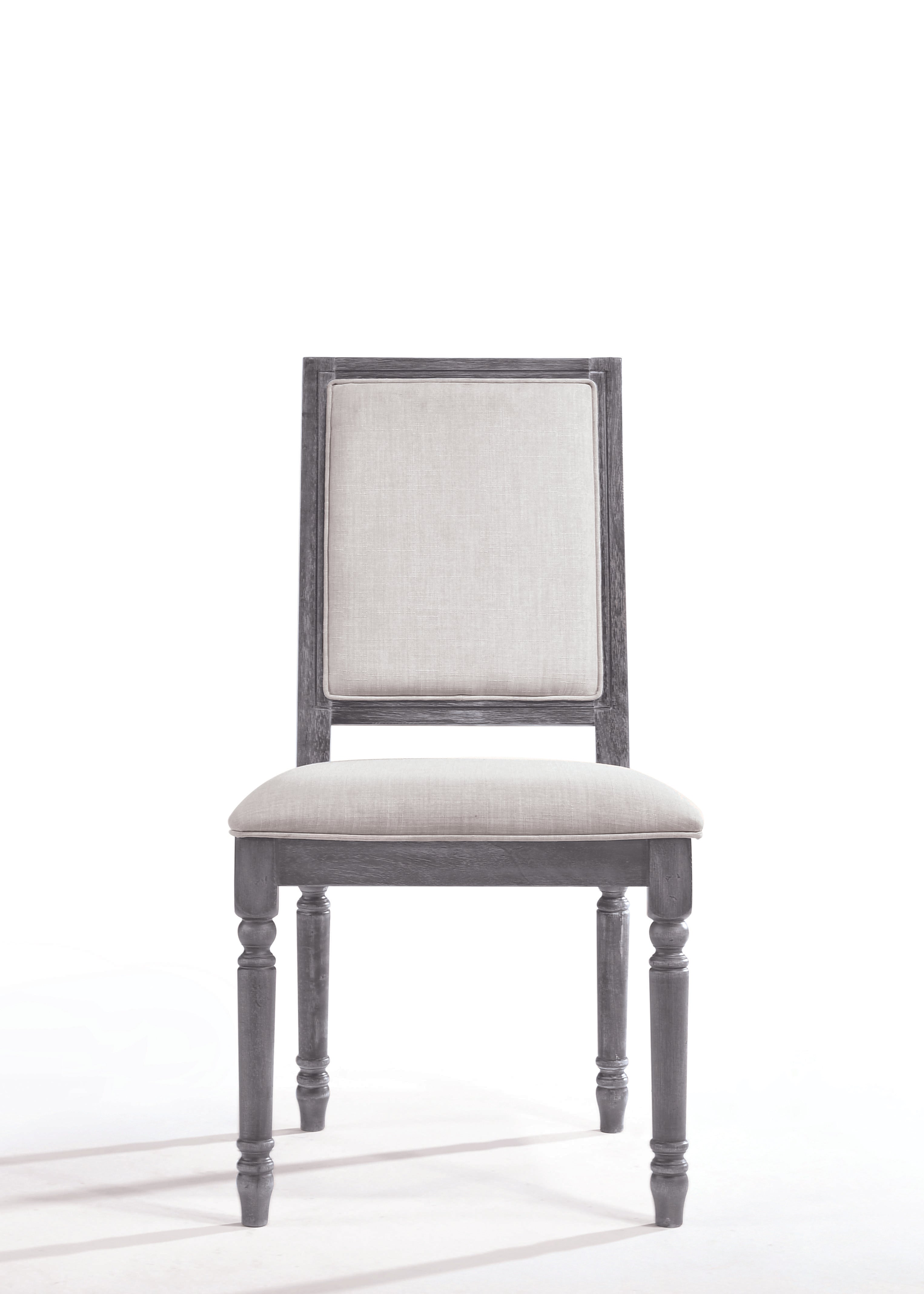 Leventis Cream Linen & Weathered Gray Side Chair - Luxury Home Furniture (MI)