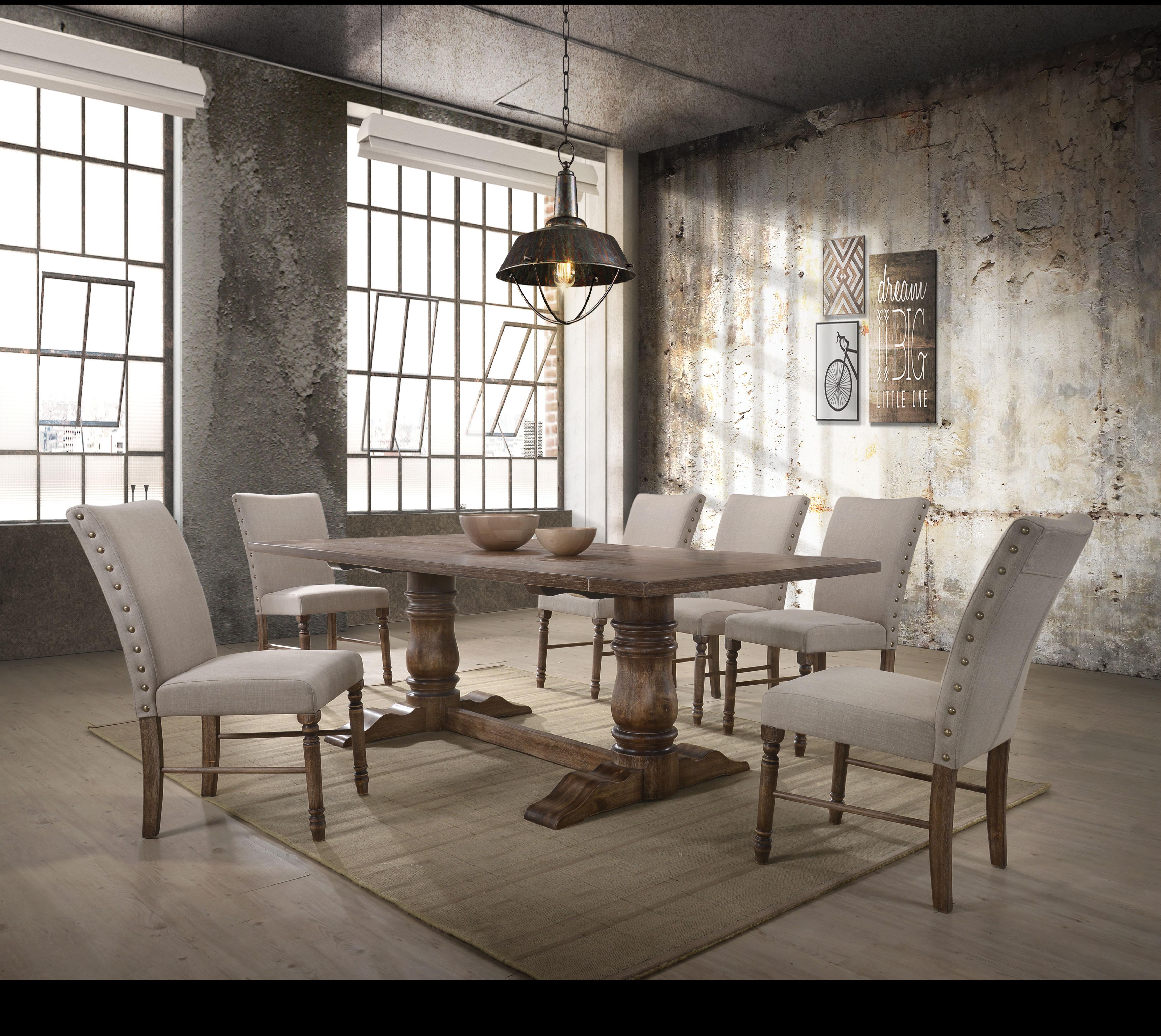 Leventis Weathered Oak Dining Table - Luxury Home Furniture (MI)