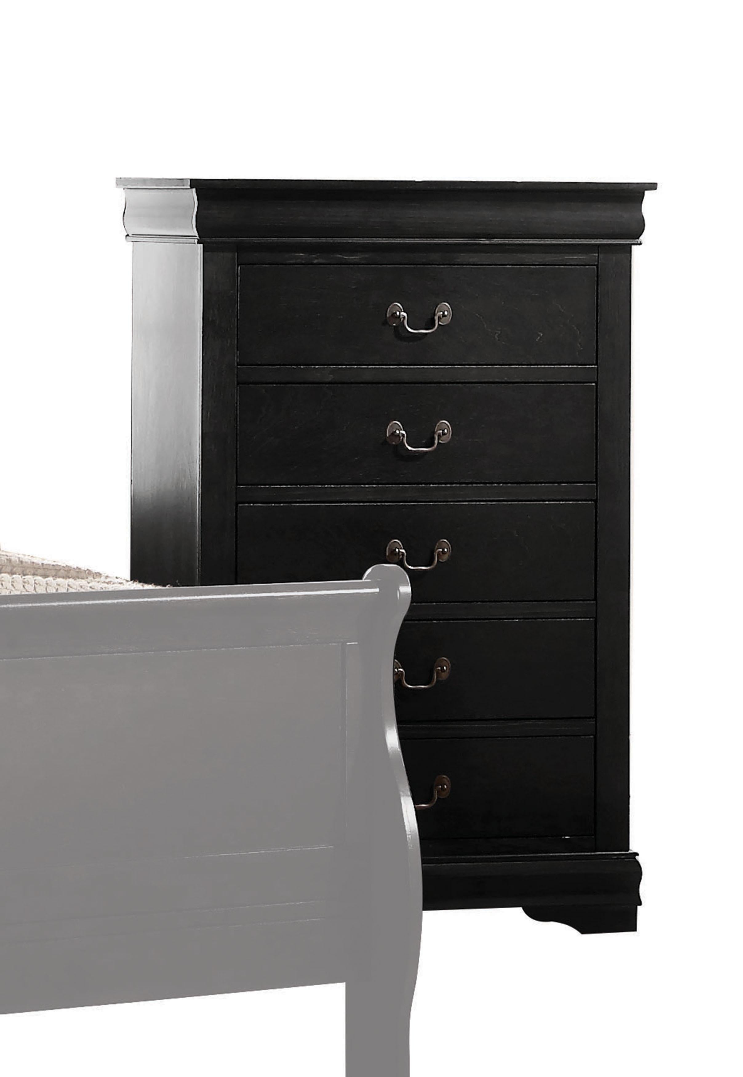 Louis Philippe Black Chest - Luxury Home Furniture (MI)