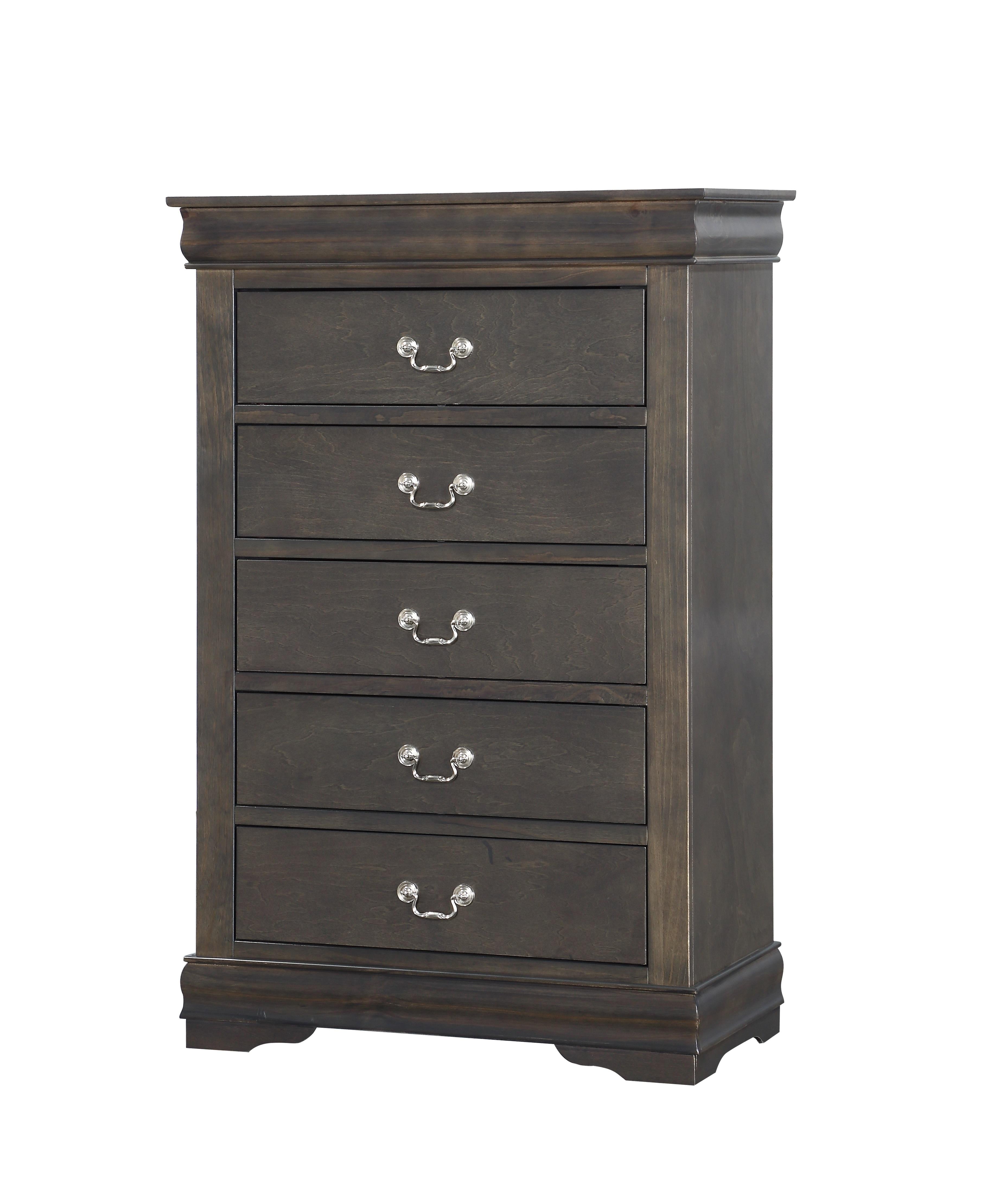 Louis Philippe Dark Gray Chest - Luxury Home Furniture (MI)