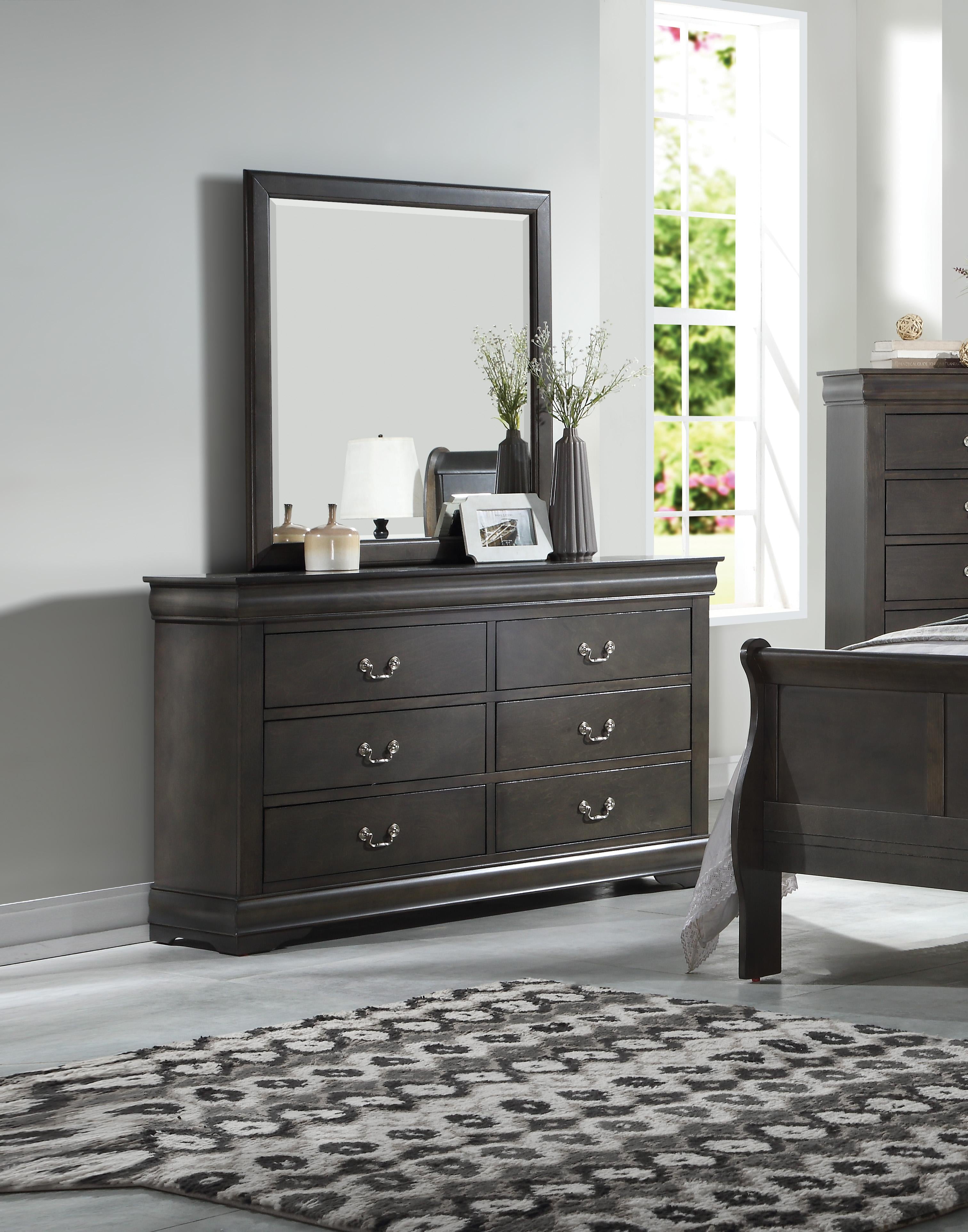Louis Philippe Dark Gray Dresser - Luxury Home Furniture (MI)