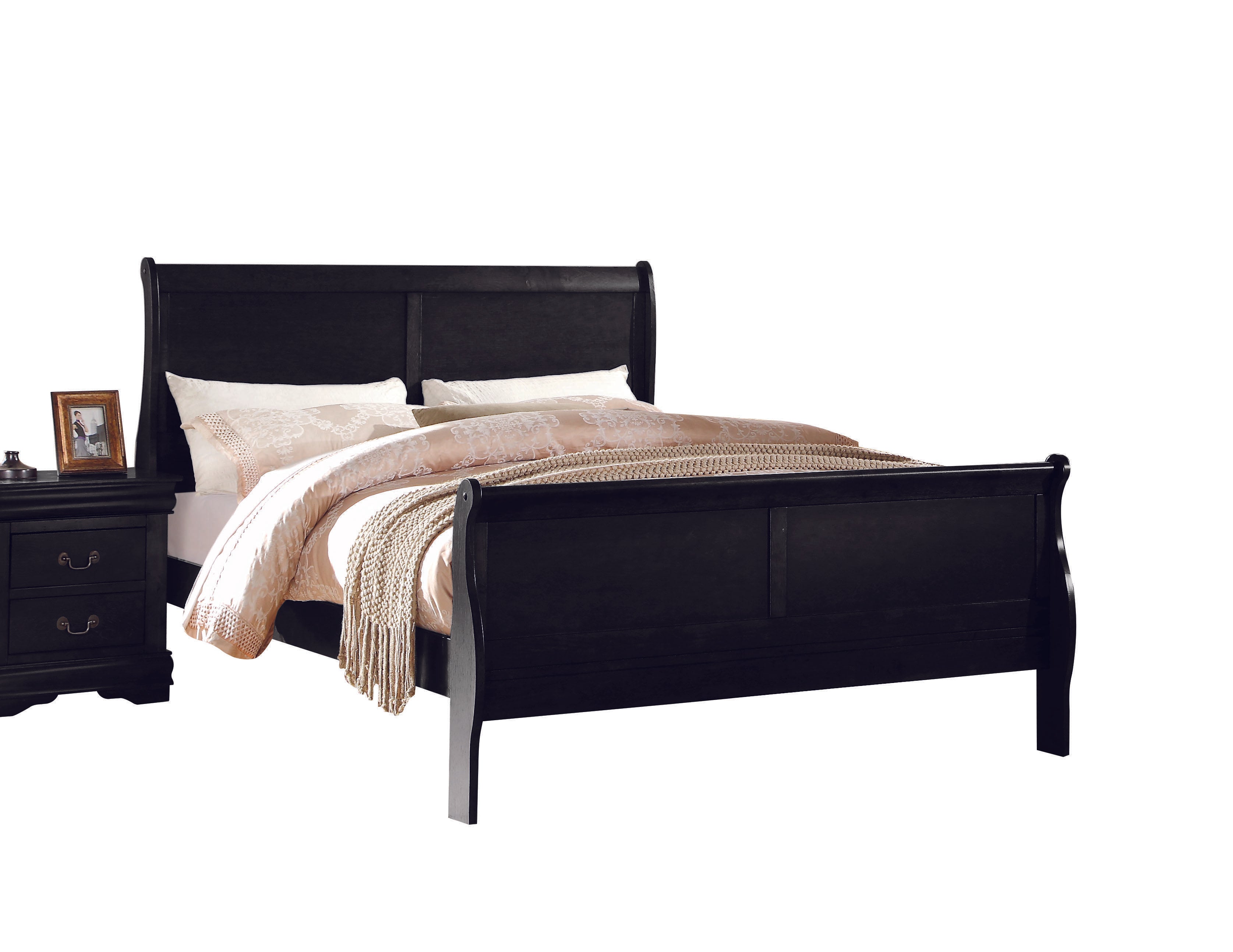 Louis Philippe Black Full Bed - Luxury Home Furniture (MI)
