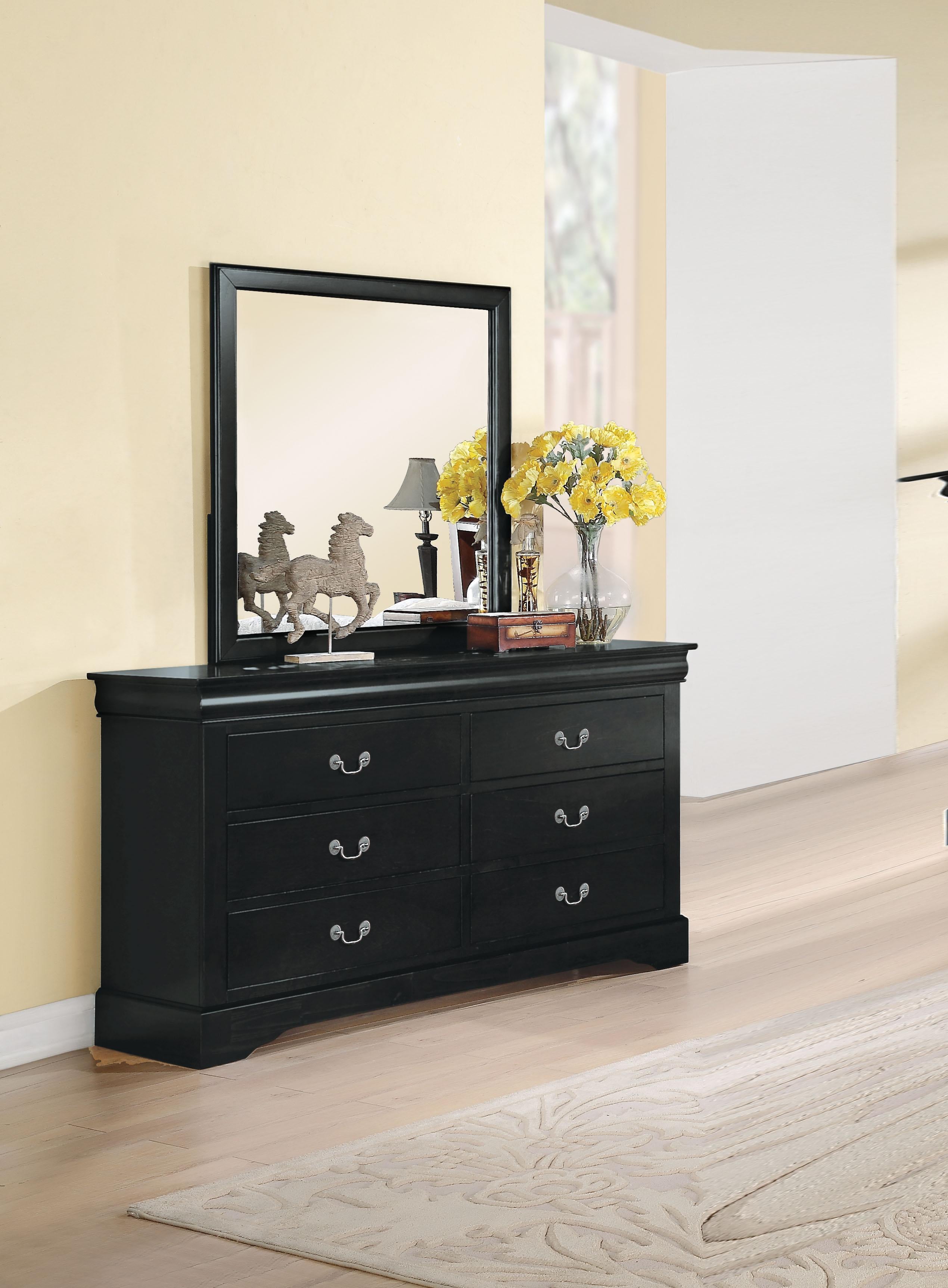 Louis Philippe III Black Dresser - Luxury Home Furniture (MI)