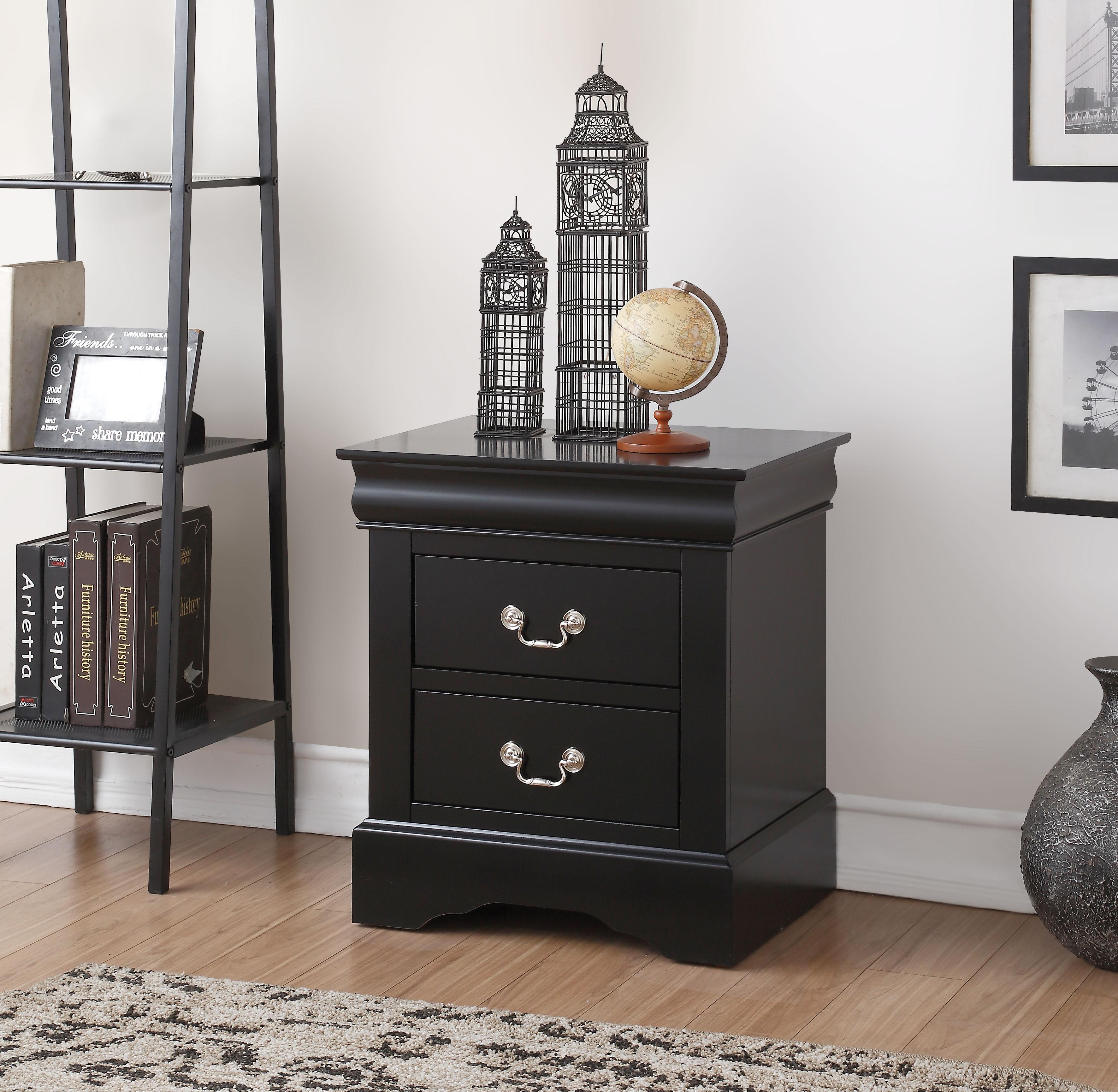 Louis Philippe III Black Nightstand - Luxury Home Furniture (MI)