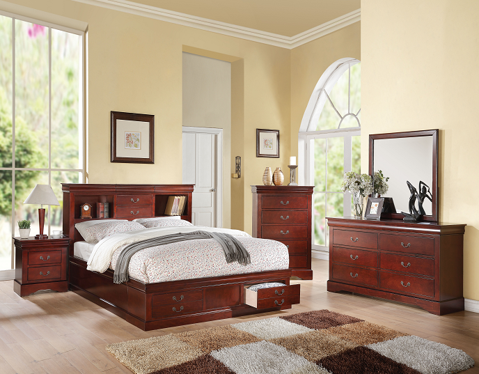 Louis Philippe III Cherry Queen Bed - Luxury Home Furniture (MI)