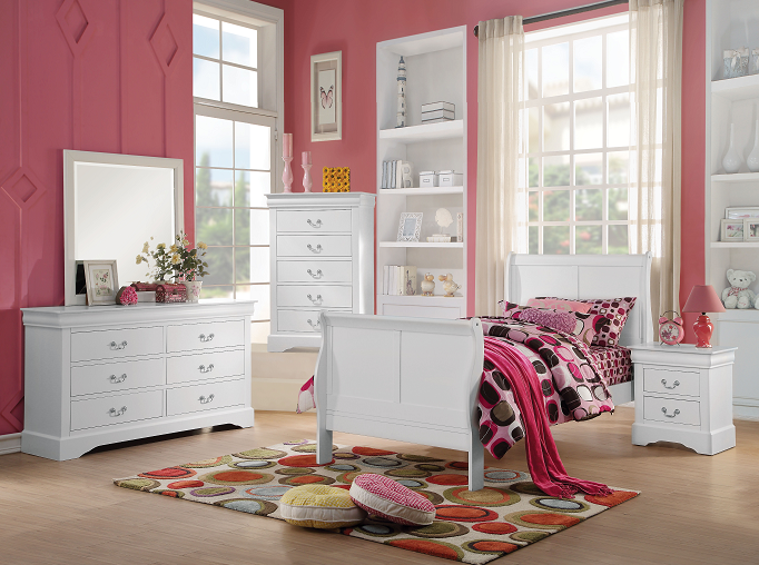 Louis Philippe III White Full Bed - Luxury Home Furniture (MI)