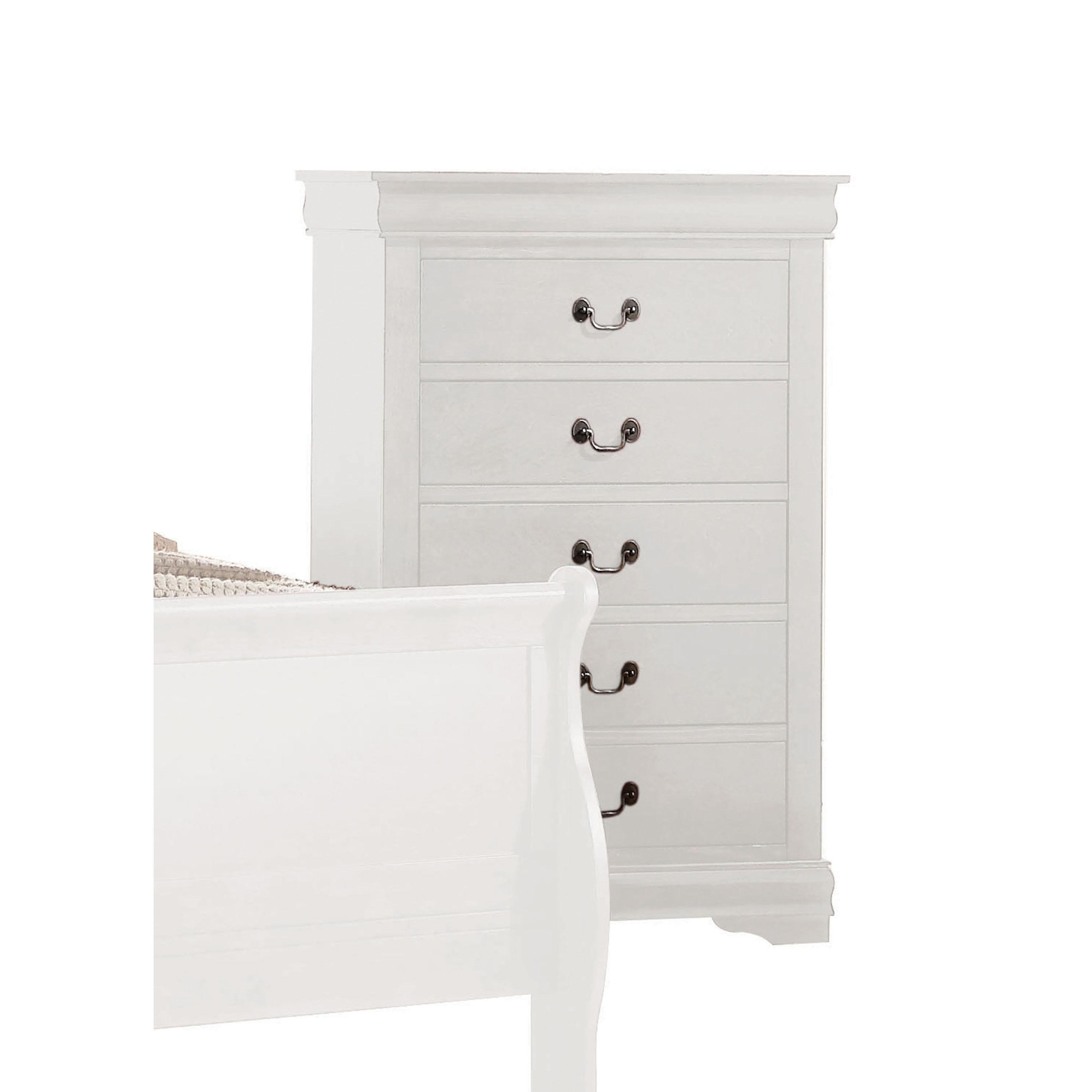 Louis Philippe White Chest - Luxury Home Furniture (MI)