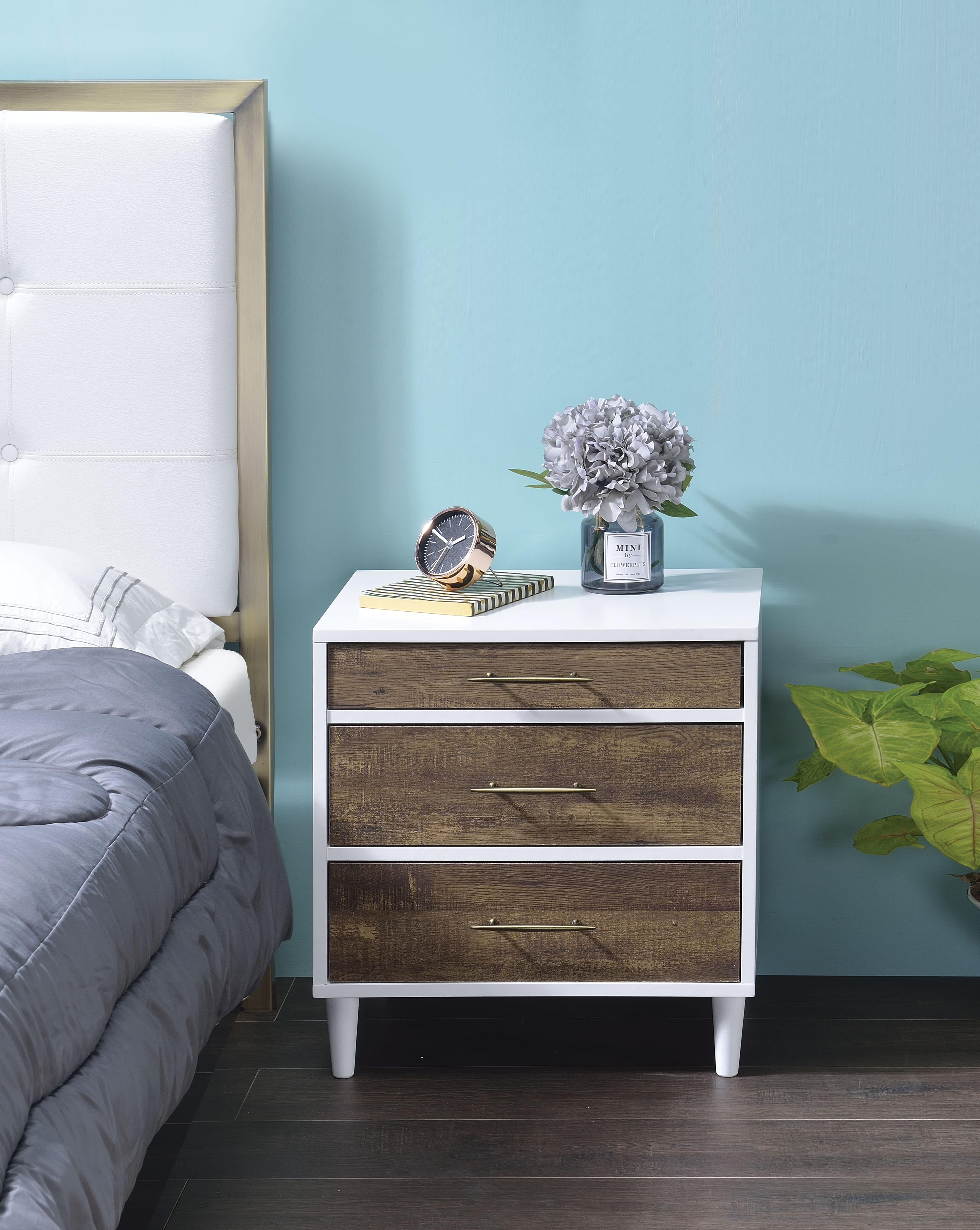 Lurel White & Weathered Oak Accent Table - Luxury Home Furniture (MI)