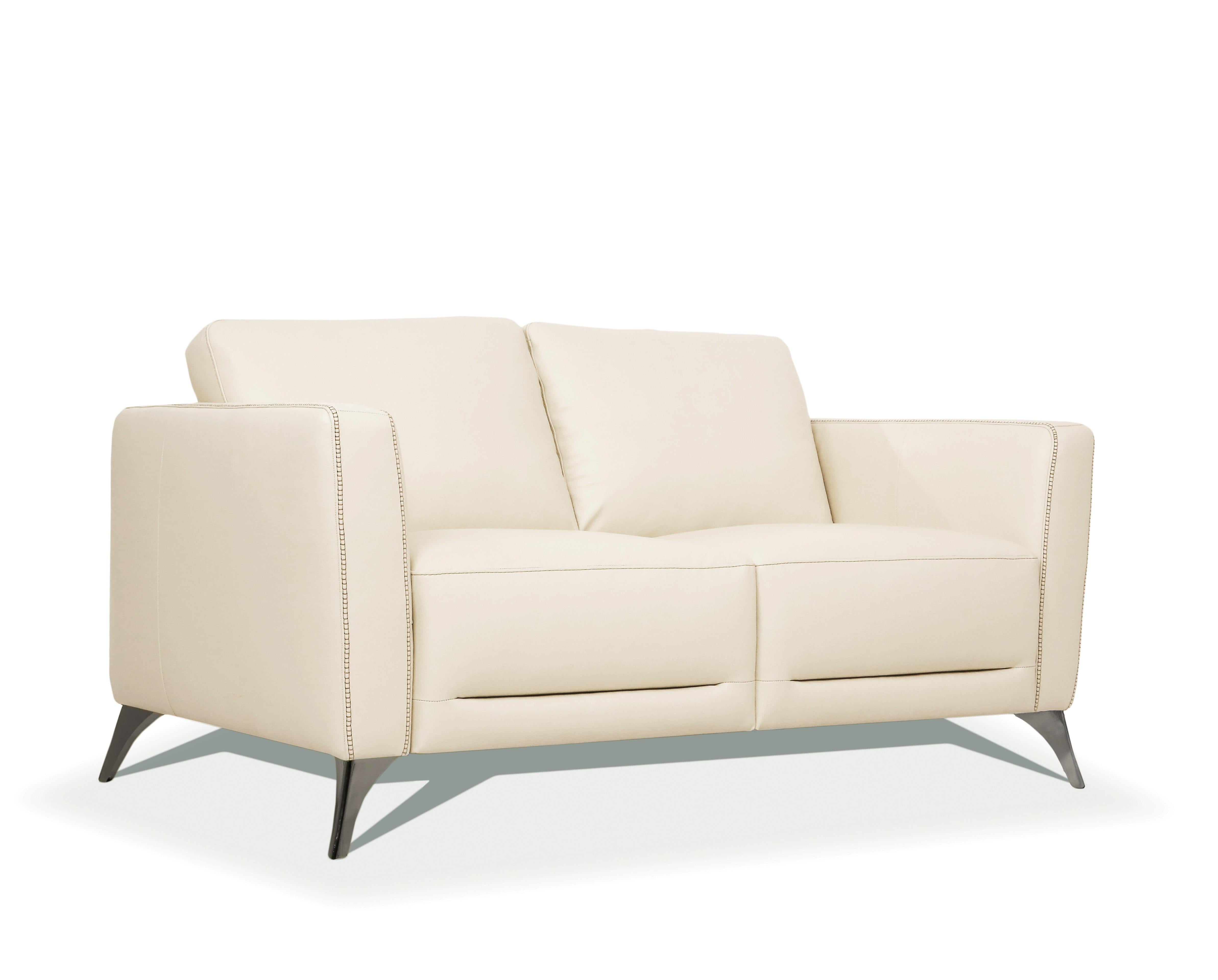 Malaga Cream Leather Loveseat - Luxury Home Furniture (MI)