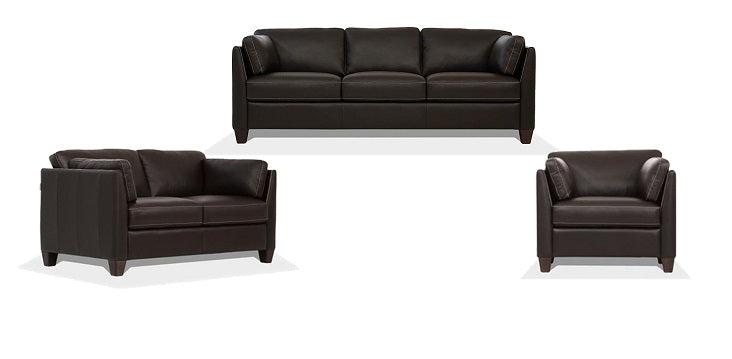 Matias Chocolate Leather Sofa - Luxury Home Furniture (MI)
