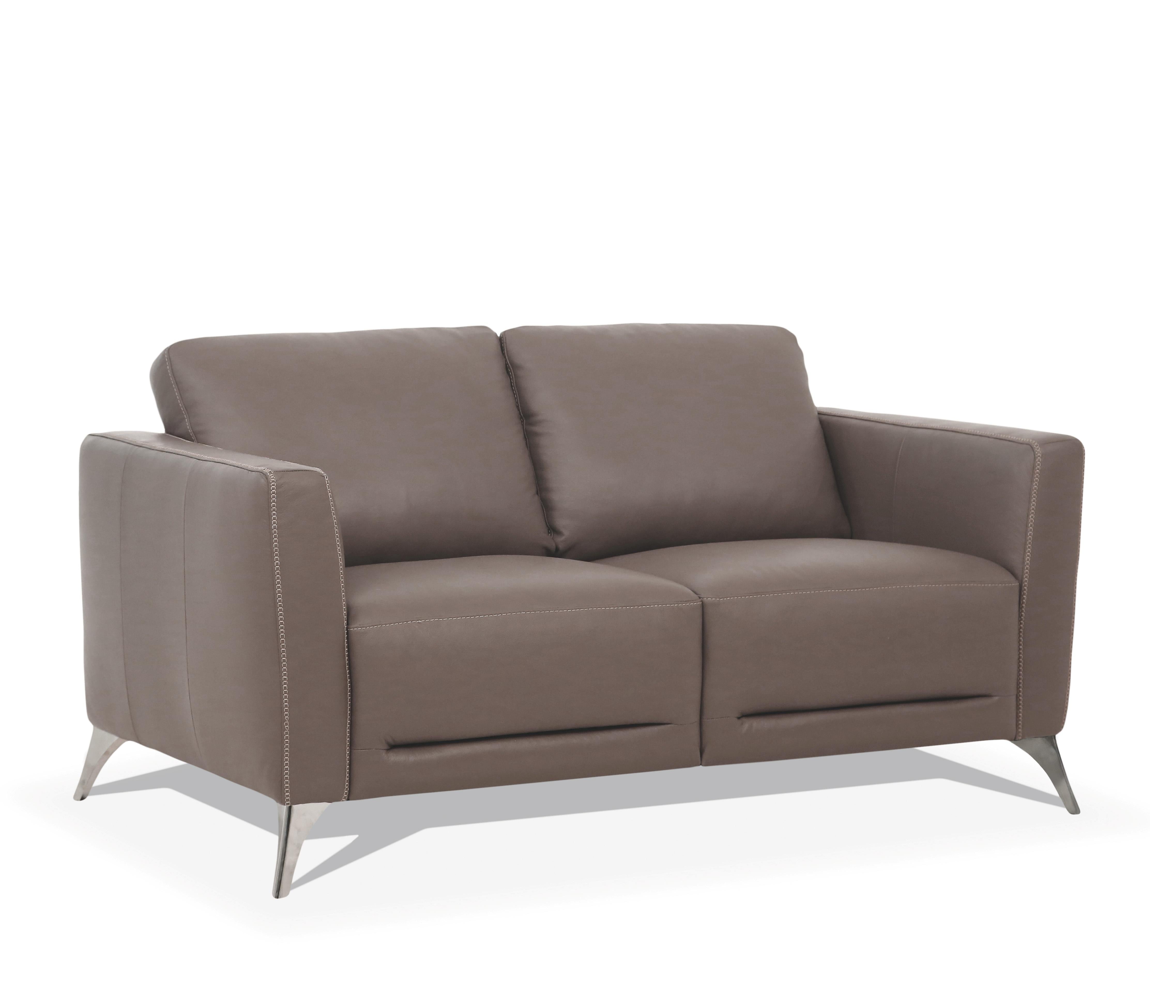 Malaga Taupe Leather Loveseat - Luxury Home Furniture (MI)