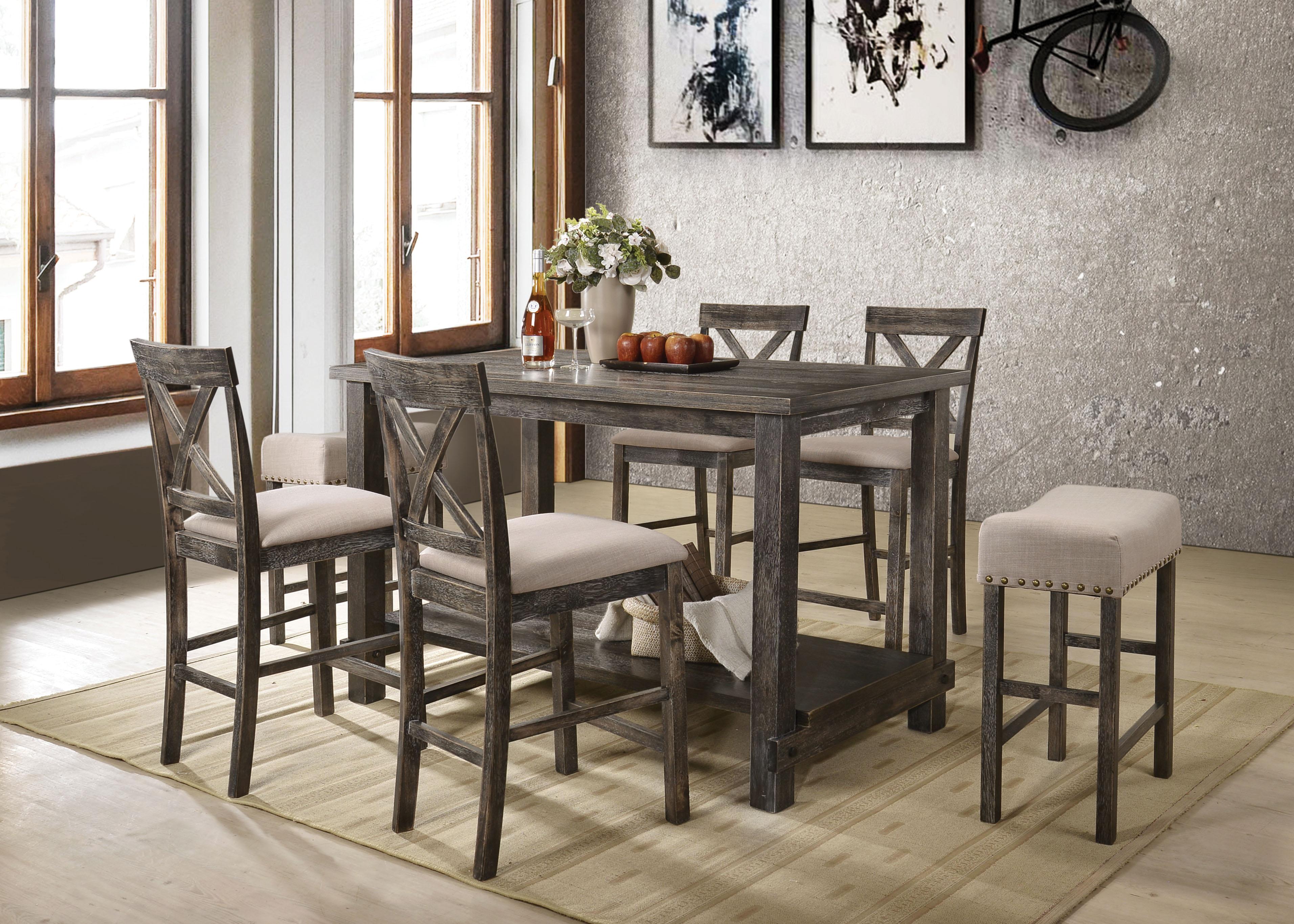 Martha II Weathered Gray Counter Height Table - Luxury Home Furniture (MI)