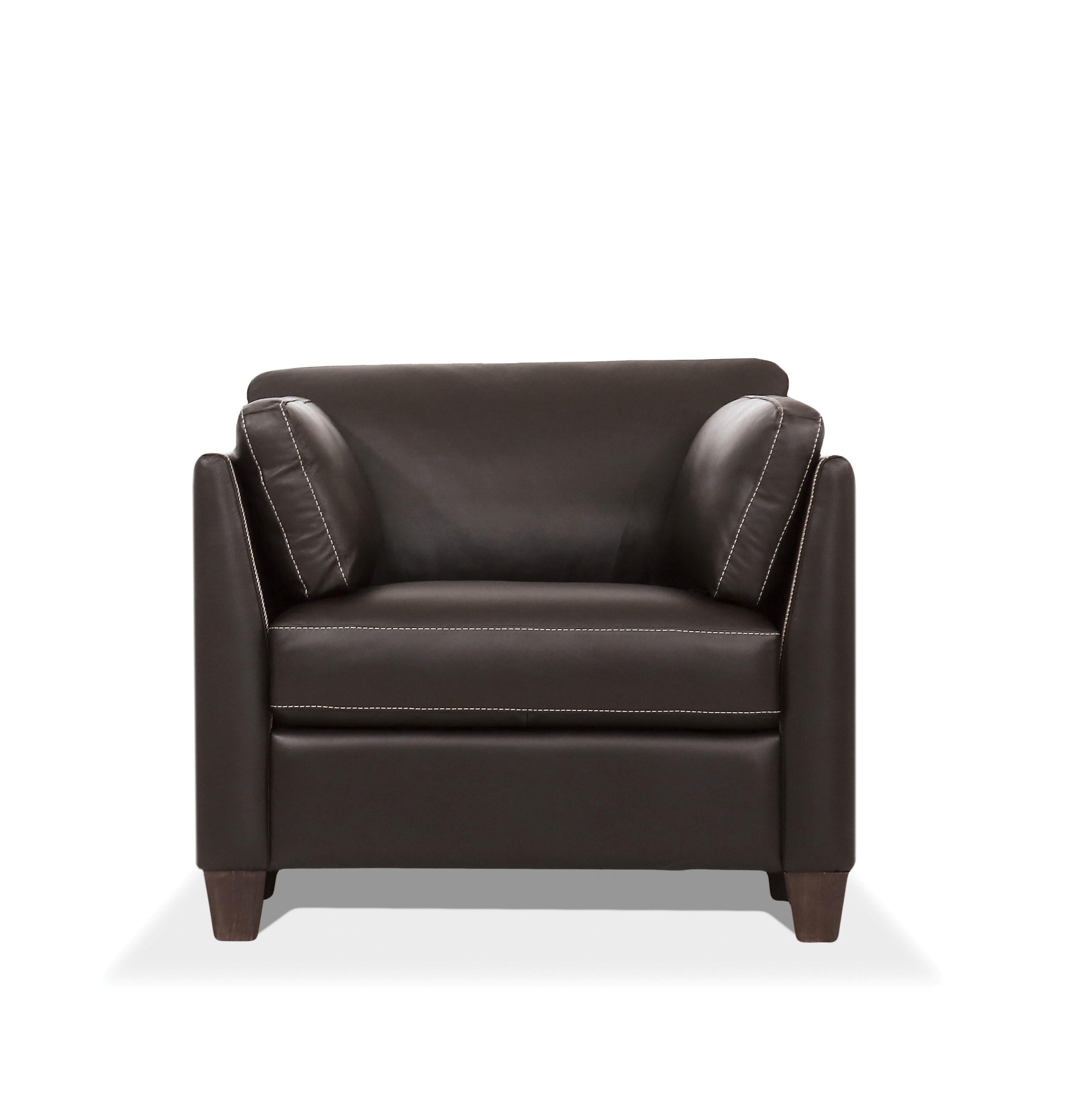 Matias Chocolate Leather Chair - Luxury Home Furniture (MI)