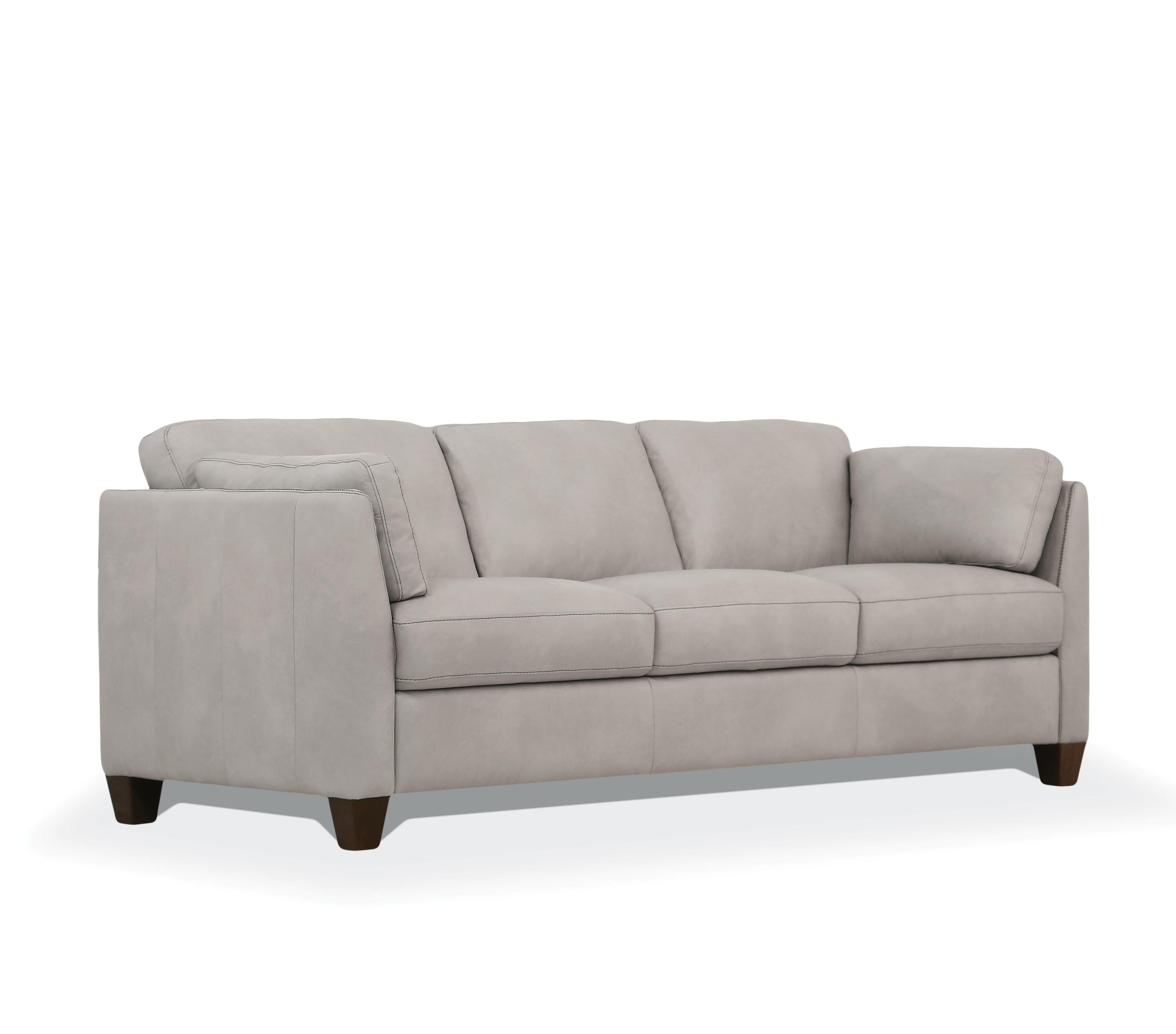Matias Dusty White Leather Sofa - Luxury Home Furniture (MI)